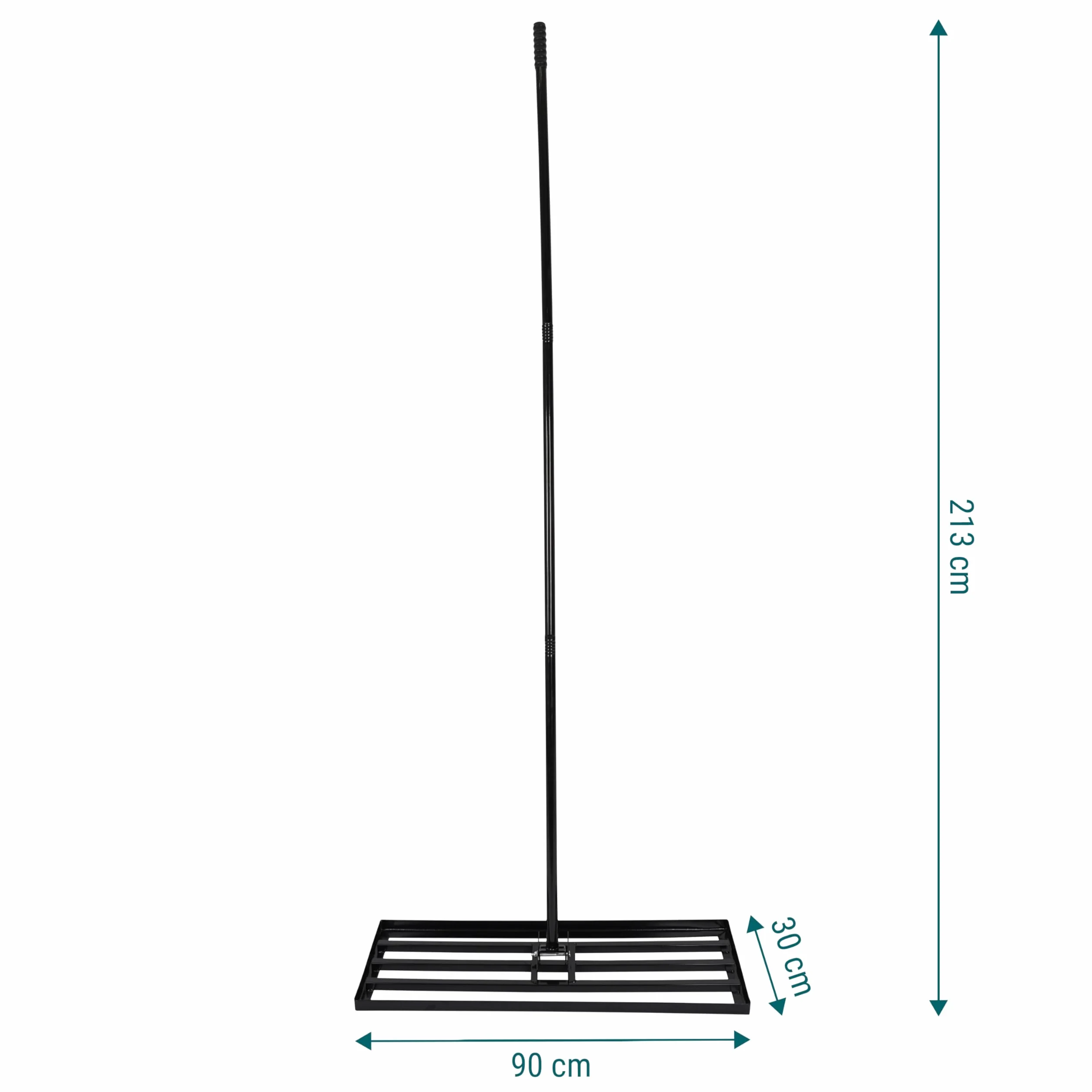 Sillar Ręczny Niwelator Terenu 90x30 cm Stalowe Grabie do Wyrównywania Trawnika Uchwyt 213 cm