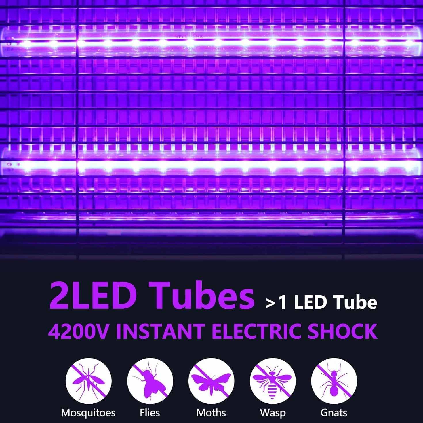 Loowoko Elektryczna lampa na komary owadobójcza z oświetleniem LED