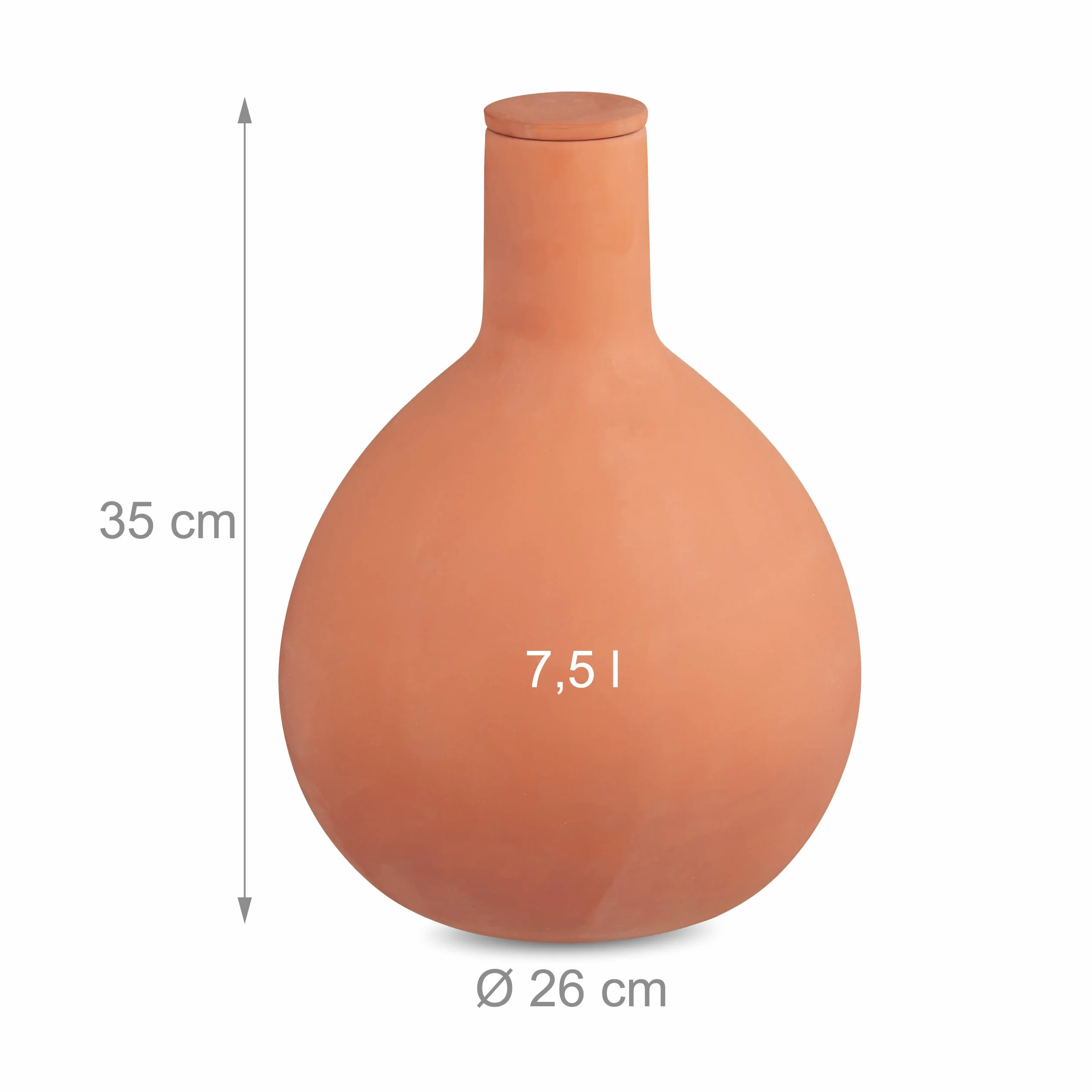 Relaxdays Kulka do nawadniania kroplowego, ceramiczny olej do podlewania, automatyczny zbiornik do nawadniania wody 7,5 l, terakota
