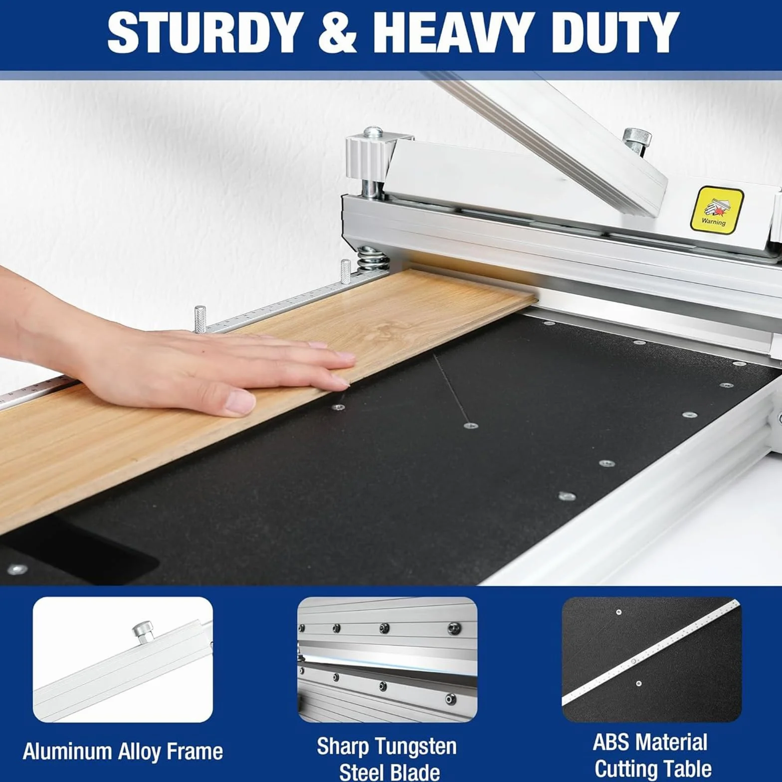 Maszyna do cięcia podłóg, przecinarka do laminatów do podłóg wielowarstwowych, szerokość cięcia 340 mm, rozmiar panelu 550 mm x 500 mm, idealna do podłóg parkietowych i gumowych