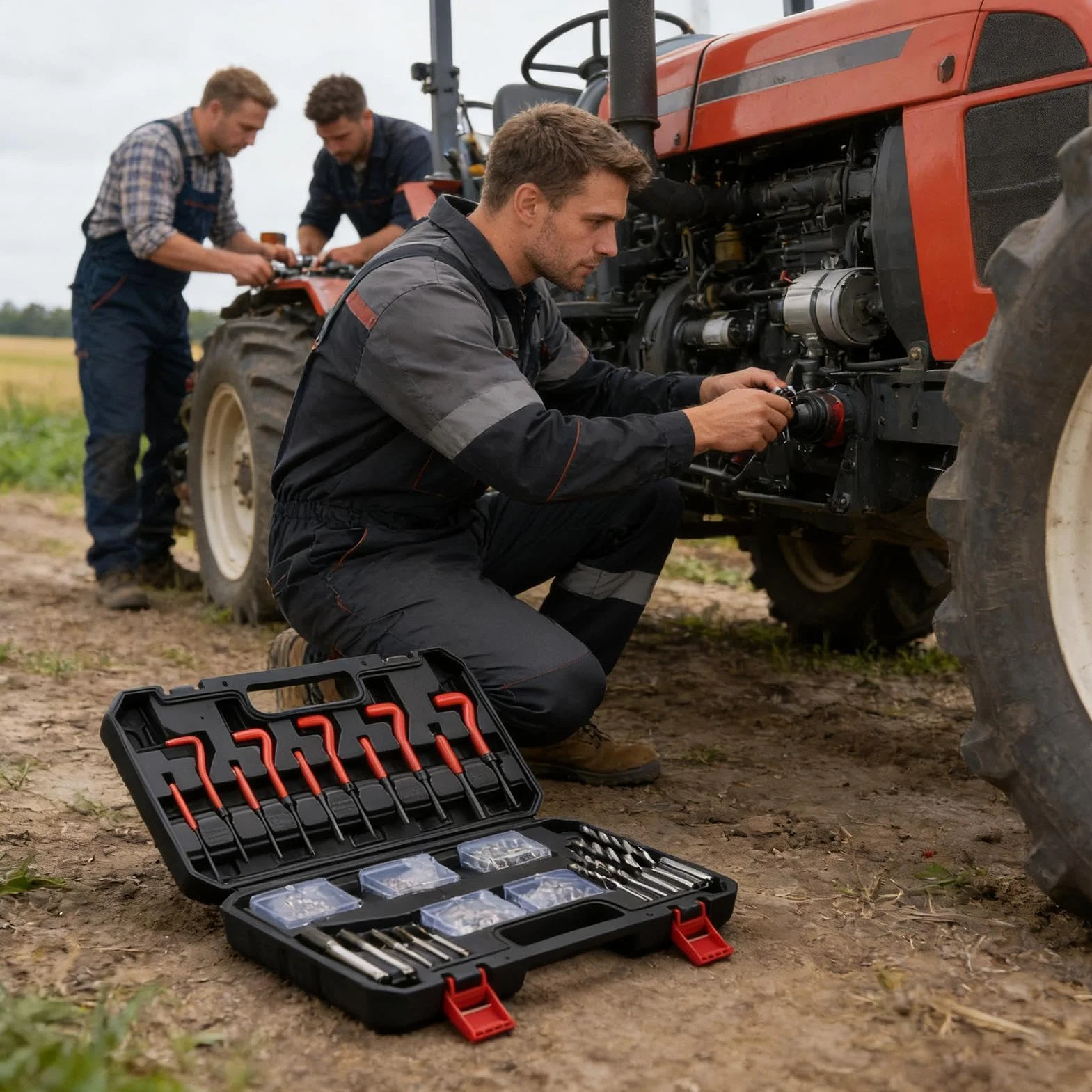 Naprawczy zestaw gwintów silnikowych 131-elementowy zestaw do rekonstrukcji | Komplet do renowacji gwintów do samochodu Dla Mechaników Techników Pasjonatów Majsterkowiczów Warsztat Domowy