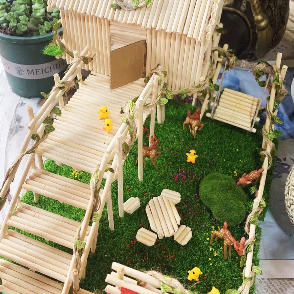 Sztuczna Murawa Mini Naturalny Dywan Trawnikowy 15x15 cm Dekoracja Majsterkowanie