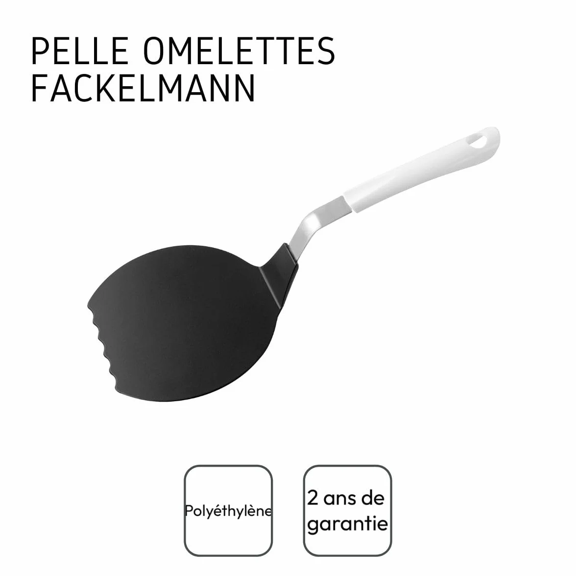 Fackelmann Łopatka do omletów 34,5 cm ARCADALINA Crepewender z tworzywa sztucznego biały srebrny czarny