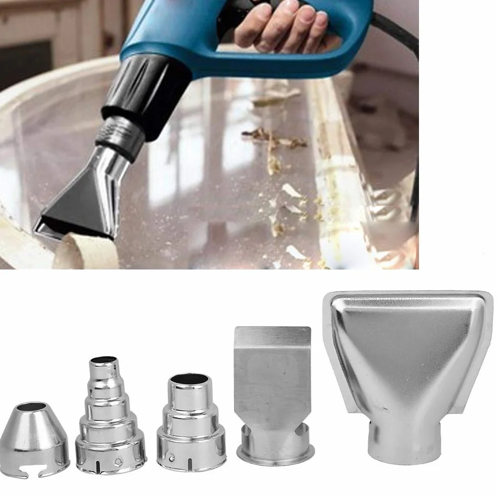 5pcs Hot Air Gun Nozzles Stainless Stee Heat Blower Tip Accessories