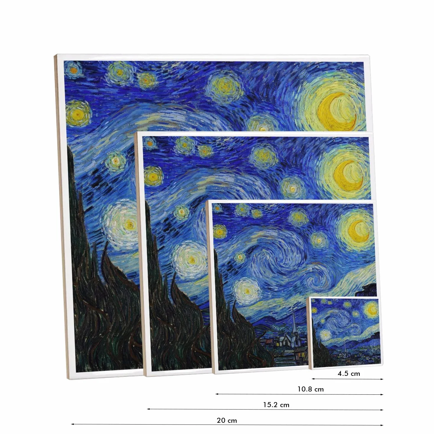Fabulous Dekoracyjne płytki ceramiczne 10,8 x 10,8 cm - Vincent van Gogh Gwiaździsta noc Malarstwo Sztuka