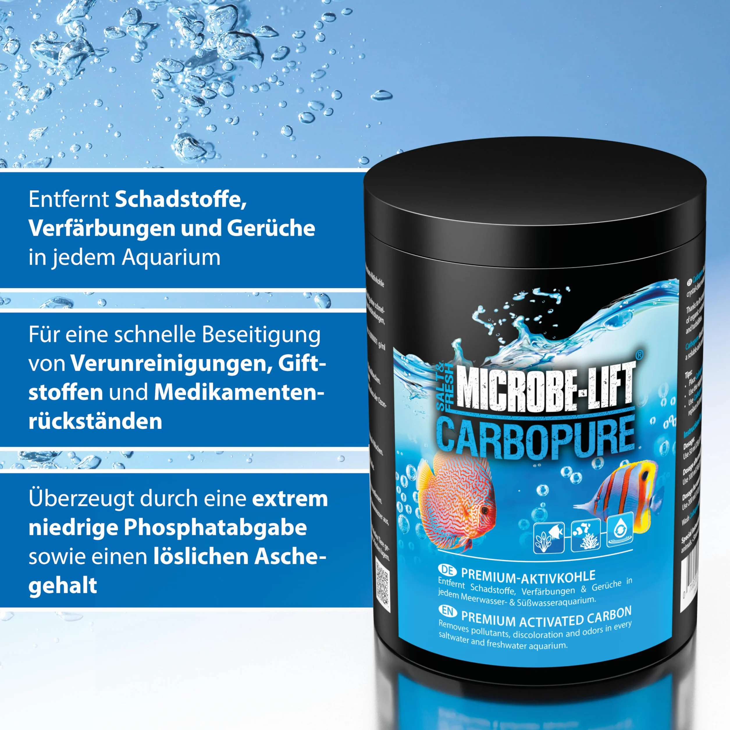 MICROBE-LIFT® - Carbopure | Węgiel aktywny dla krystalicznie czystej wody | Usuwa zanieczyszczenia, przebarwienia i zmętnienie