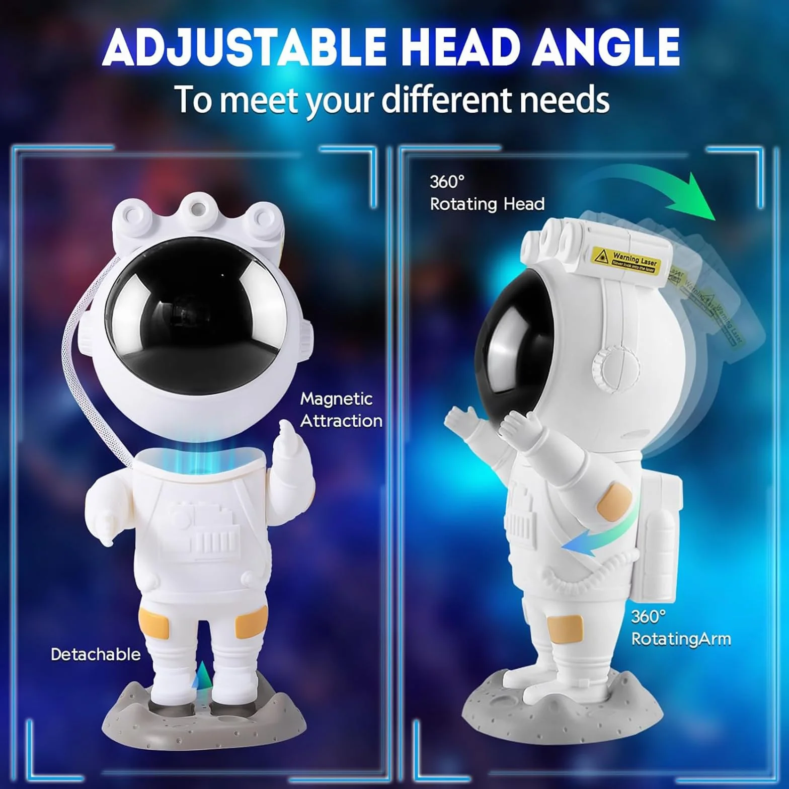 Astronauta LED Galaxy Projector Star Night Light Astronauta Star Projector z timerem i pilotem zdalnego sterowania Mgławica do sypialni i projektorów sufitowych Prezenty dla dzieci i dorosłych