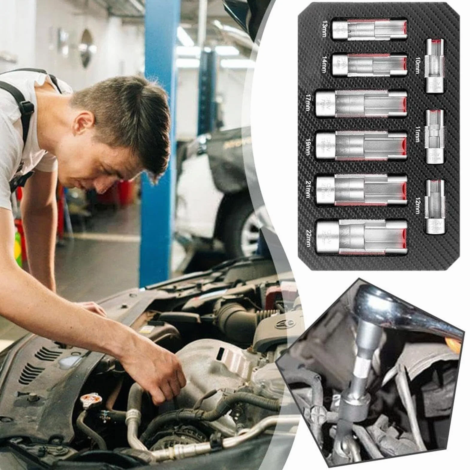 Zestaw do usuwania śrub, zestaw do usuwania nakrętek rozporowych, precyzyjne narzędzie do naprawy samochodów dla mechaników, właścicieli samochodów i hobbystów | precyzyjne narzędzie do naprawy samochodów dla mechaników, właścicieli samochodów i hobbystów