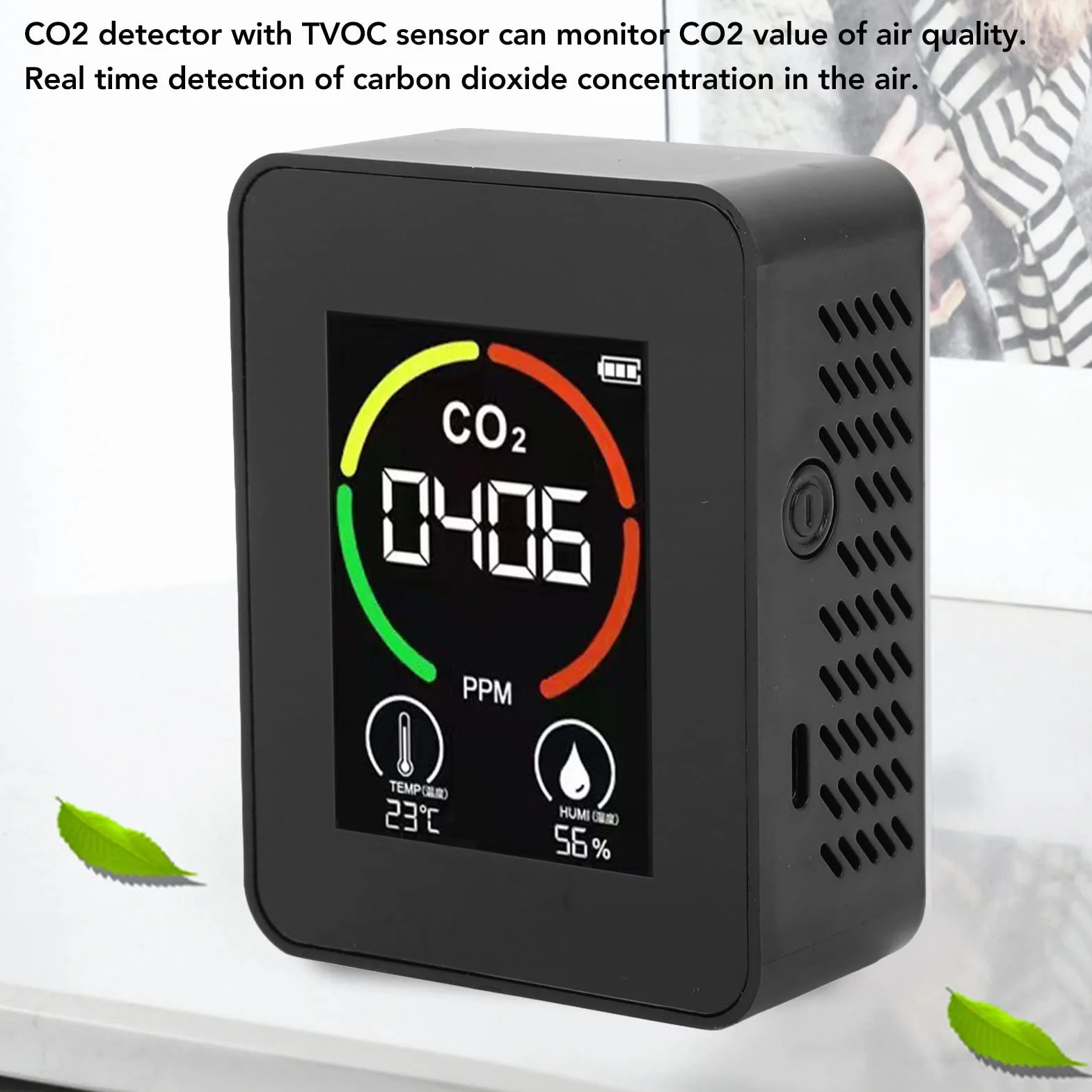Czujnik CO2 Monitor jakości powietrza z czujnikiem TVOC Monitor w czasie rzeczywistym, łatwy odczyt do domu
