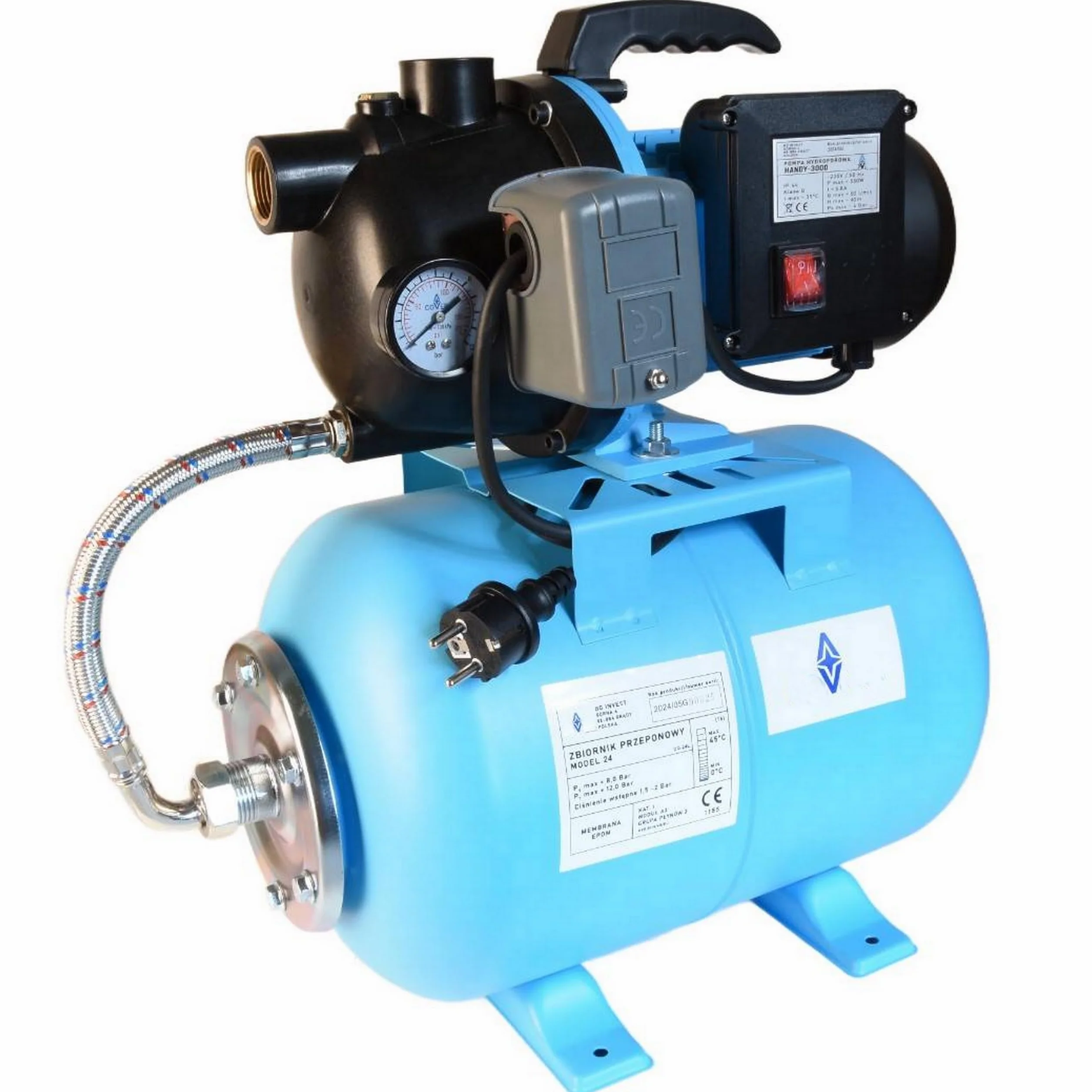 Hydrofor do Wody 24L ZESTAW HYDROFOROWY Pompa HANDY 3000 550W 3000l/h 40m