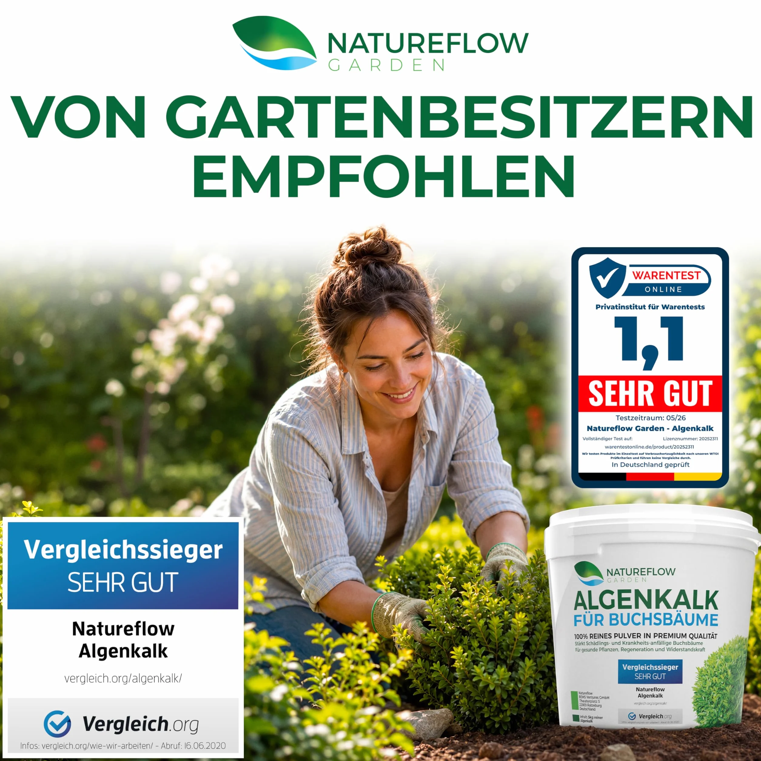 NATUREFLOW nawóz do bukszpanu 5 kg z wapnem z alg