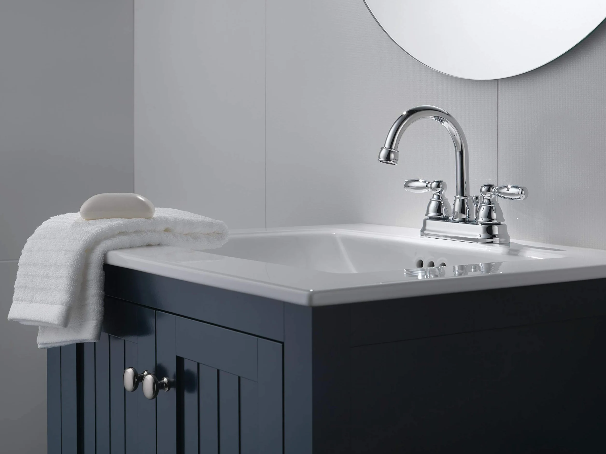 Peerless P299685LF Apex bateria łazienkowa z dwoma uchwytami, chromowana