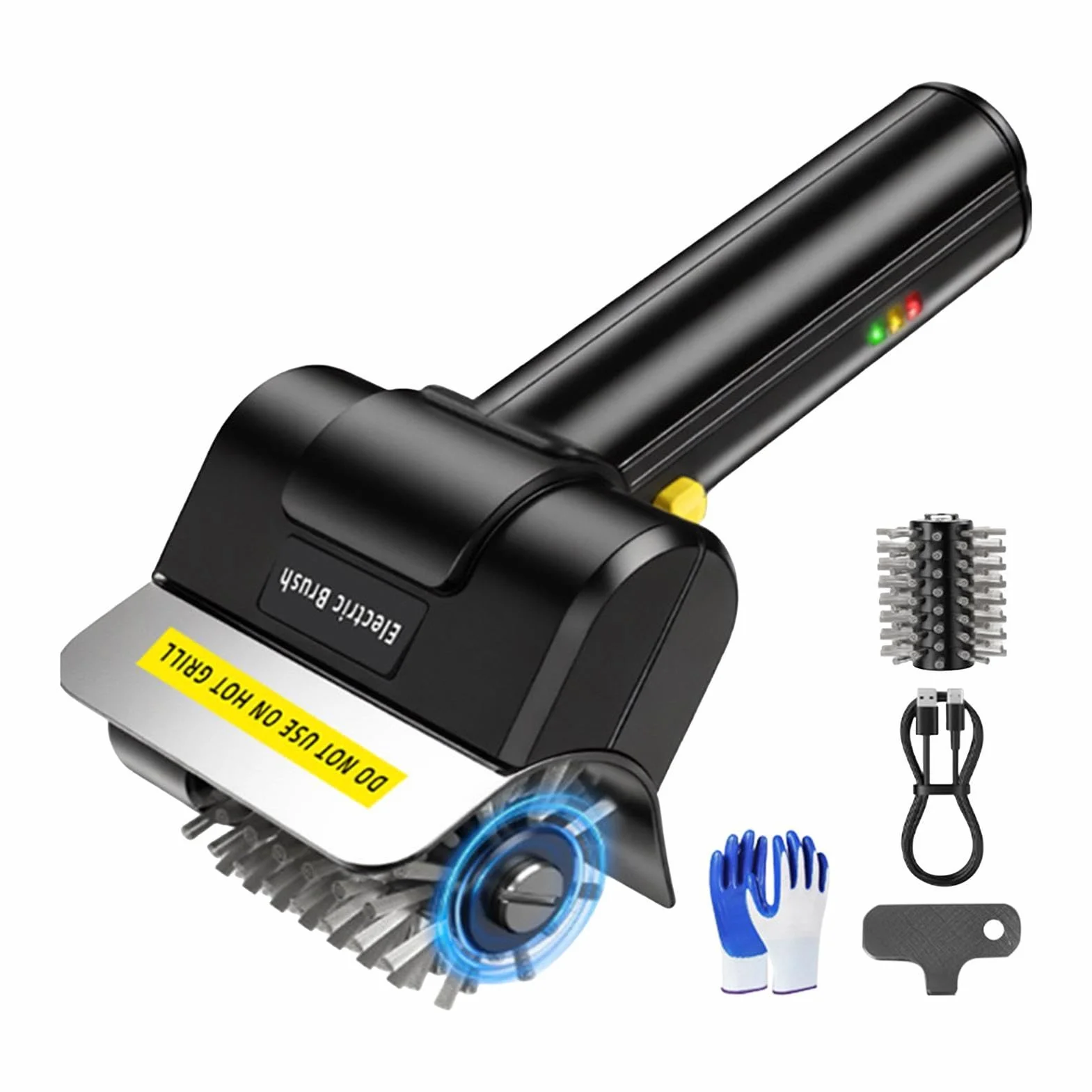 Electric Barbecue Brush USB Rechargeable Grill Cleaner Automatic BBQ Brush for Outdoor Camping