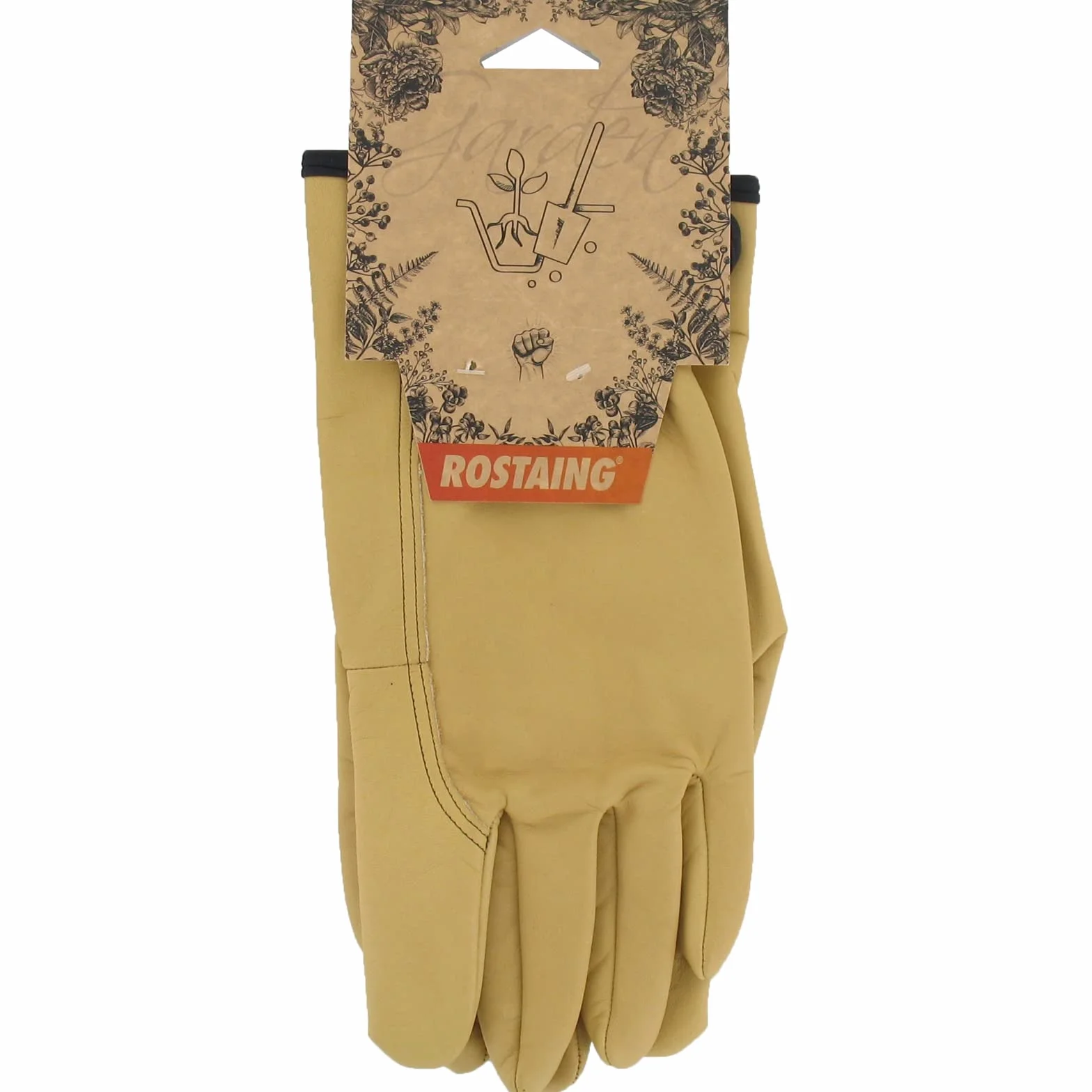 Rostaing TRADITION-IT08 Gants de Jardinage 100% Cuir Tanné En France Hydrofuge Grande Longueur Tradition Taille 08 rękawiczki, beżowe, 8