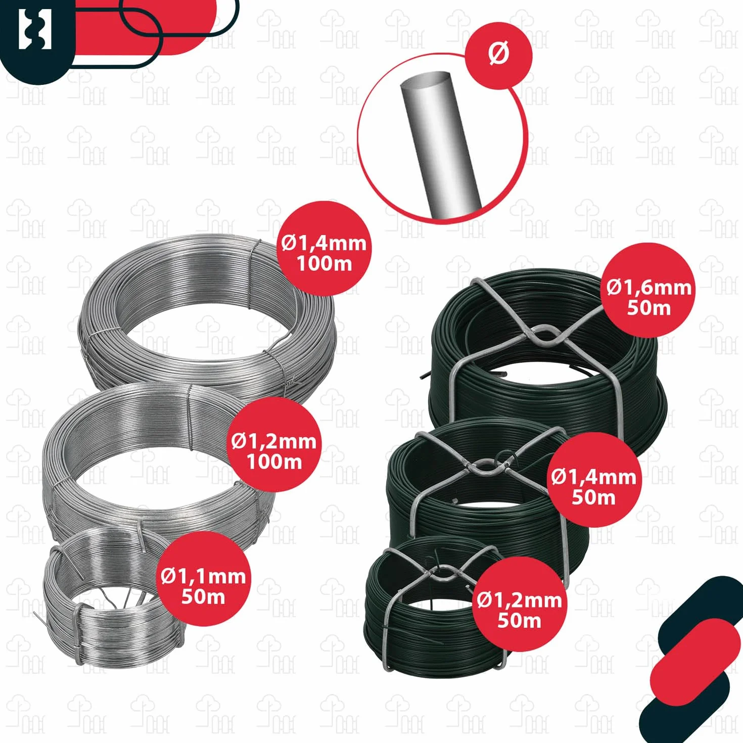 KOTARBAU® Przędza ogrodowa 1,4 mm 50 m powlekana PCW zielona