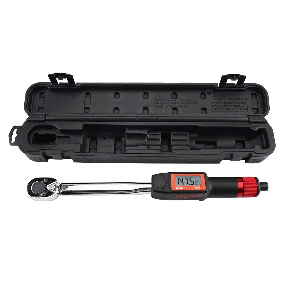 Rengue 1 Cyfrowy Klucz Dynamometryczny z Napędem 2 Cali, Klucz Zatrzaskowy z Podświetleniem LED, od 30 do 150 Ft Lb z konwersją Nm na Lb, Ergonomiczny Uchwyt do Napraw Samochodów i Użytku Domowego