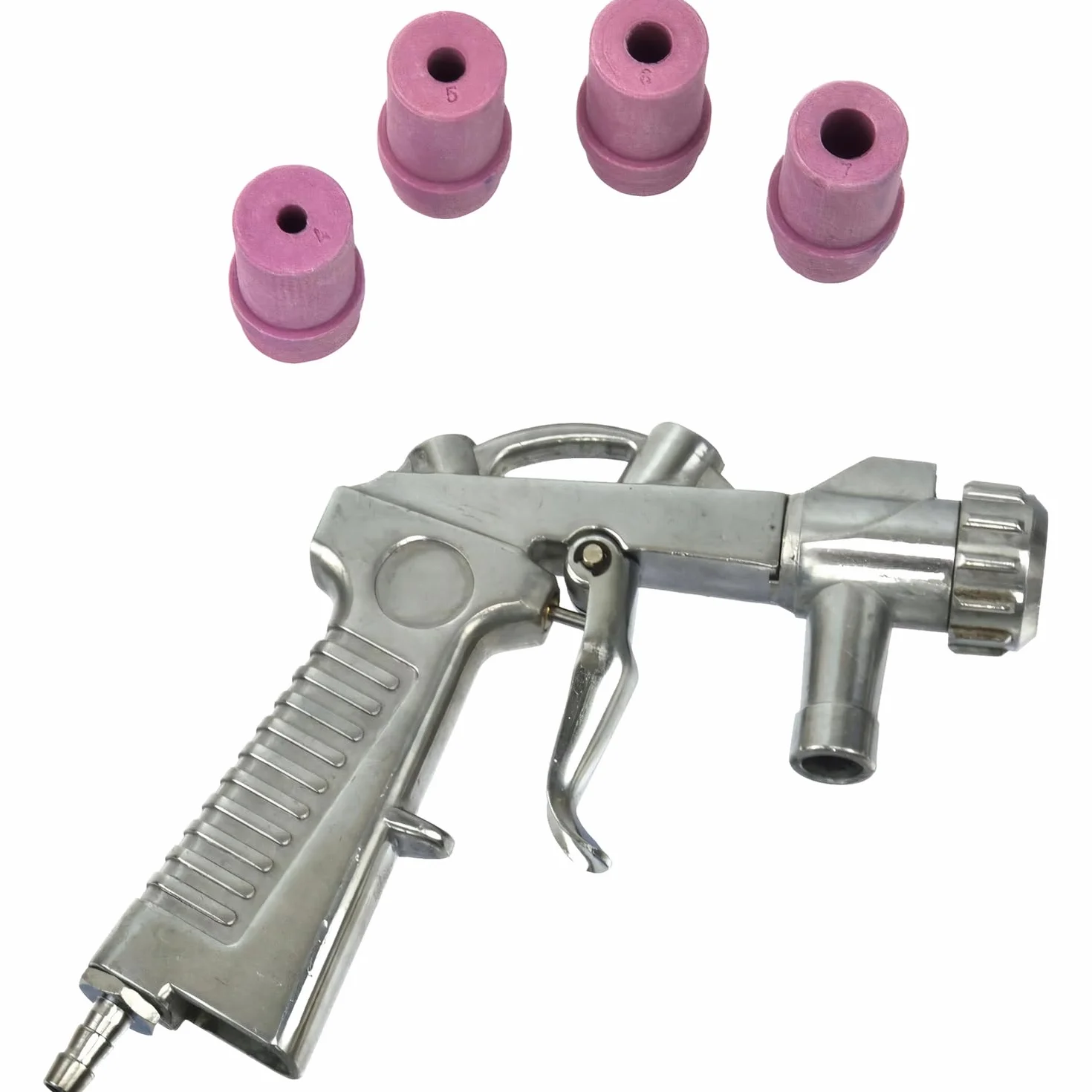 RESSER Pistolet do Piaskowania z Dysami Ceramicznymi Zestaw 4 Dysze Ręczna Piaskarka Kabinowa
