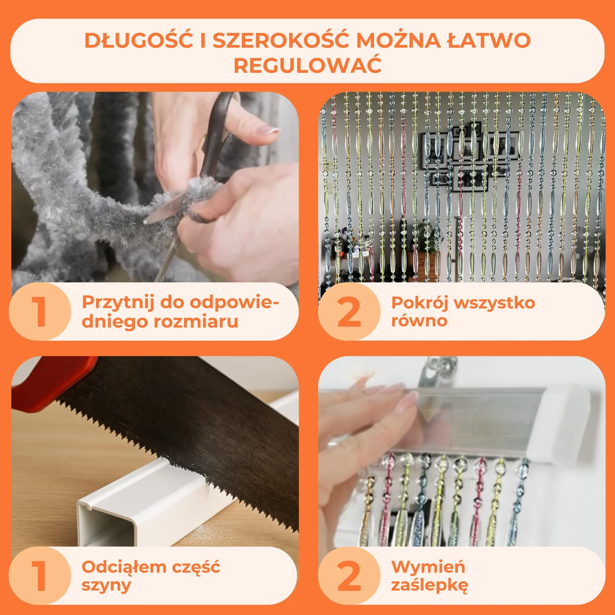 Trente zasłona z koralików, różne rozmiary i kolory, siatka przeciw owadom na drzwi balkonowe, zasłona koralikowa przeciw owadom, moskitiera multikolor 100 × 230 cm