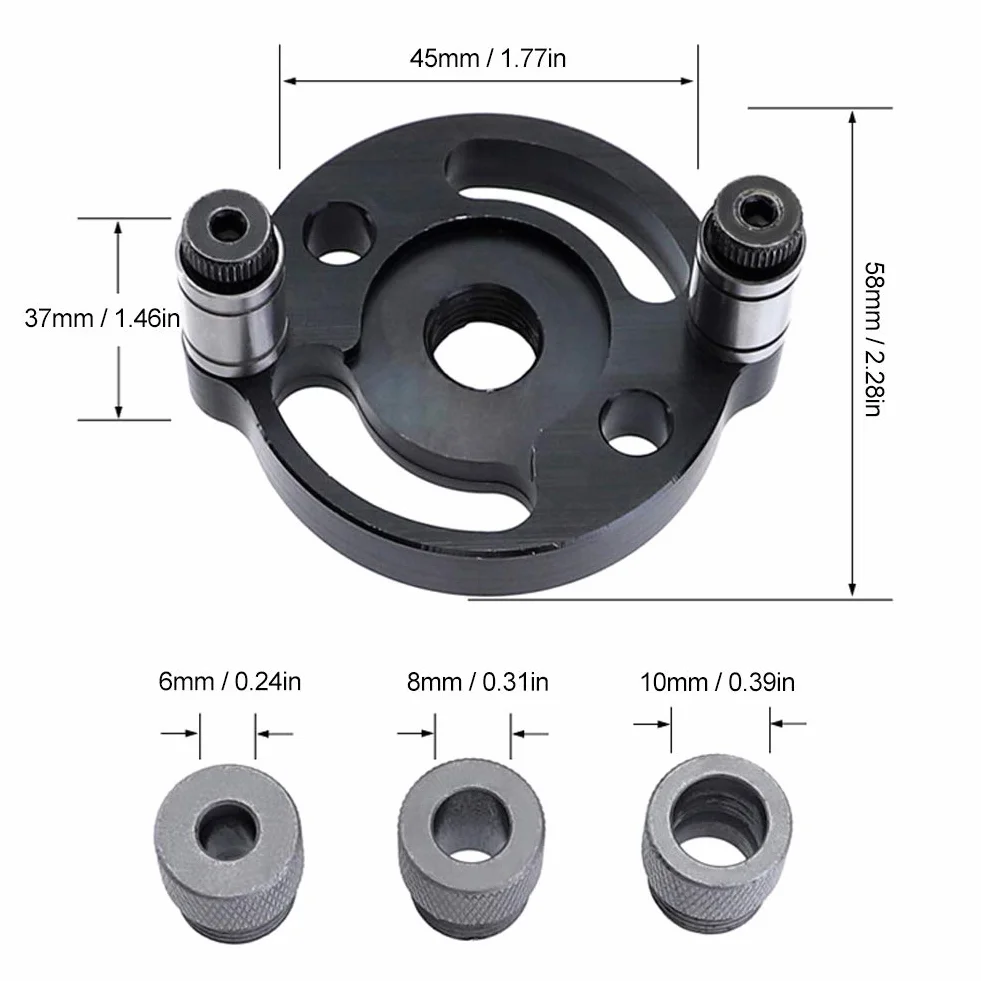 Prowadnica do wiercenia 3-otworowa z tulejami wiertarskimi 6/8/10mm Aluminiowy precyzyjny pozycjoner montaż pod kołki