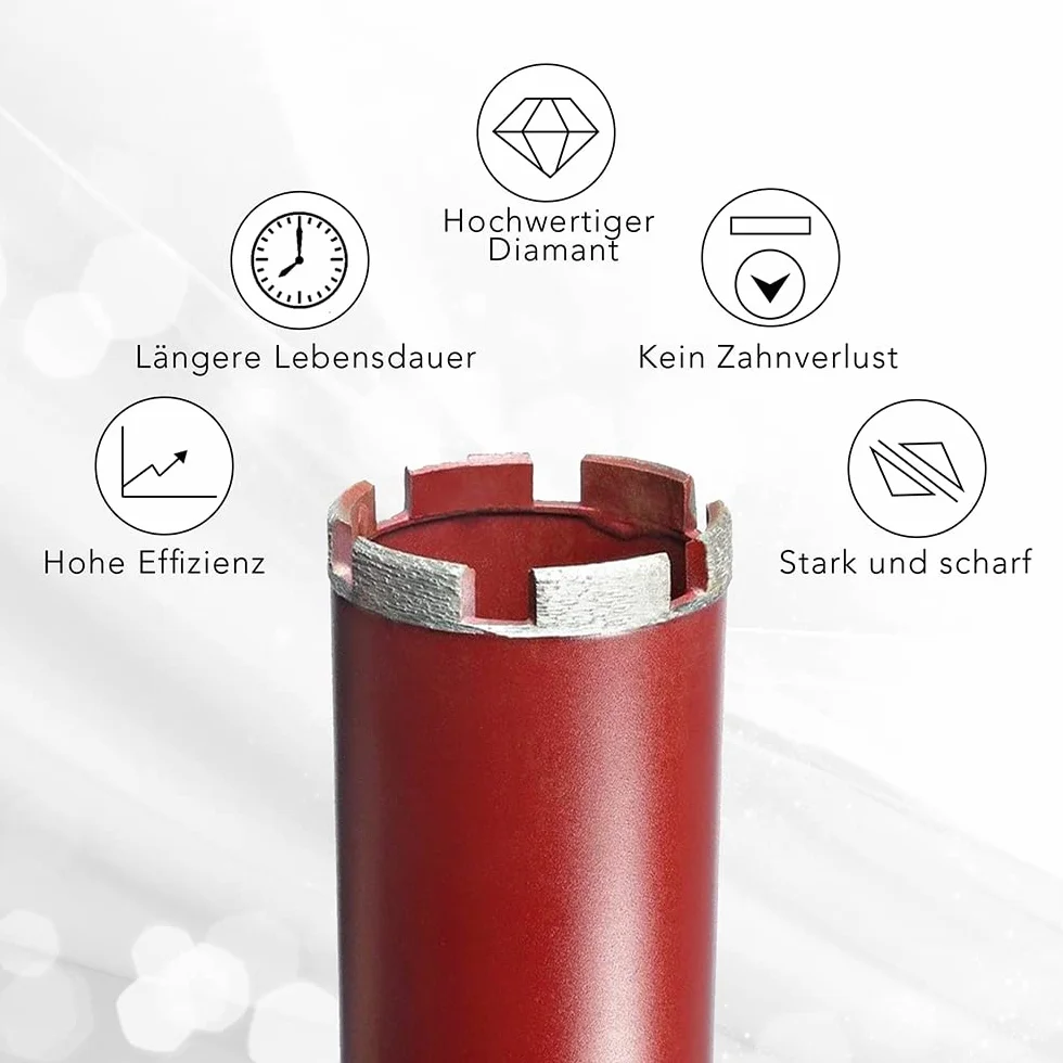 Melko Diamentowa koronka wiertnicza rdzeniowa wiertło rdzeniowe Ø 220 mm koronka wiertnicza - długość użytkowa 400 mm - wiertło do wiercenia do muru, granitu, żelbetonu, kamienia naturalnego, betonu, płyt gipsowo-kartonowych