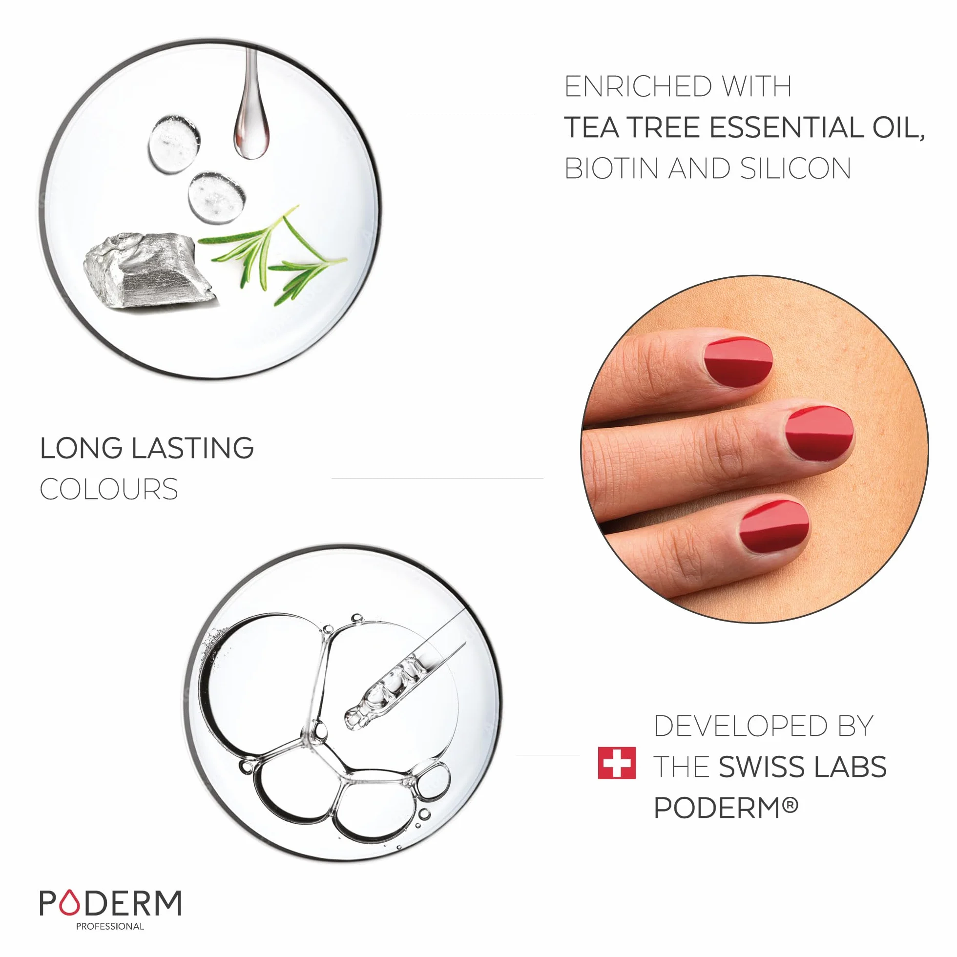 LAKIER DO PAZNOKCI | Lakier Czerwony Allure Tea Tree - Zapobieganie i leczenie żółtych/uszkodzonych paznokci przez grzybicę paznokci - Pielęgnacja i kolory - Swiss Lab