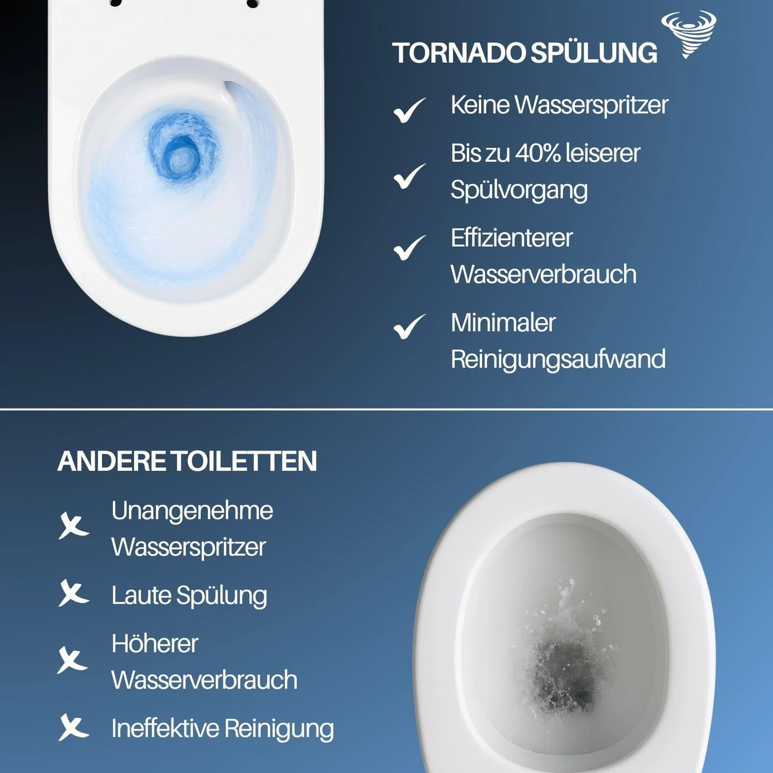 Soho toaleta prysznicowa bez obramowania, wisząca WC z funkcją bidetu, taharet, bez prądu, tylko zimna woda, WC naścienna z spłukiwaniem tornado, deska sedesowa Softclose, powłoka nano