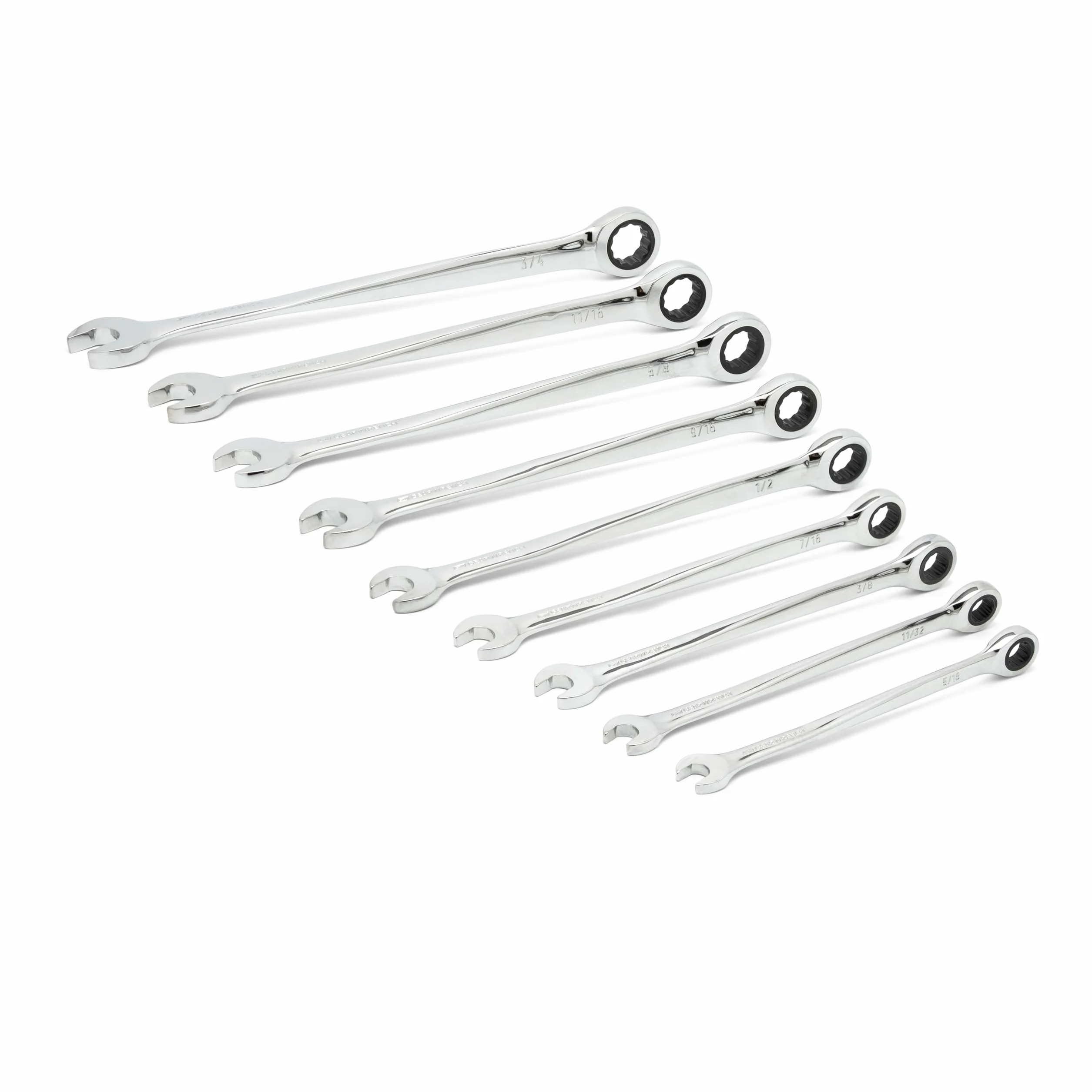 GearWrench 9 szt. Zestaw kluczy płasko-oczkowych 12-punktowych XL X-Beam, SAE - 85898
