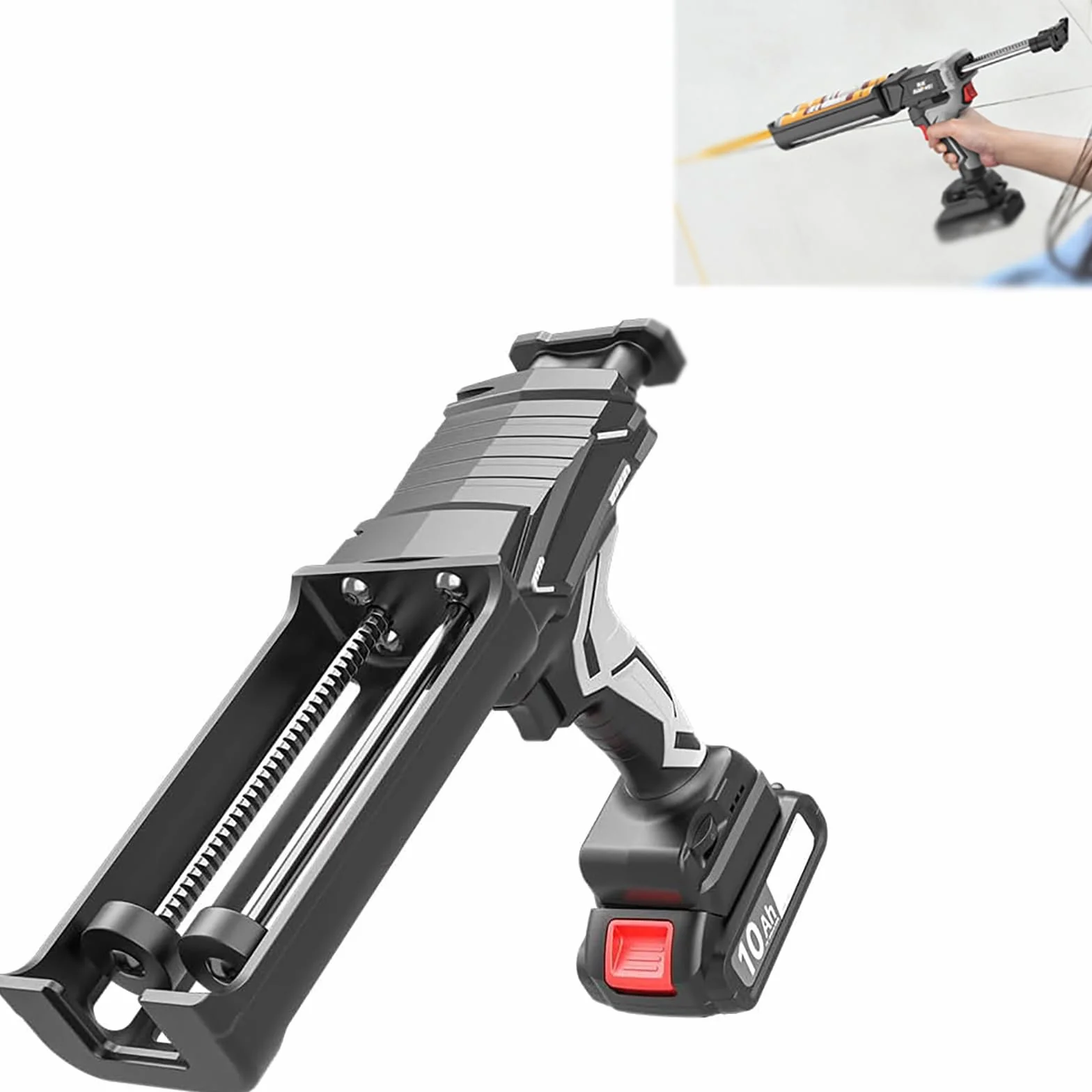 Elektryczny podwójny pistolet klejowy, bezprzewodowy pistolet do uszczelniania z bateryjką Li 2.0AH i światłem LED, 6 regulowanych prędkości, funkcja stałej prędkości