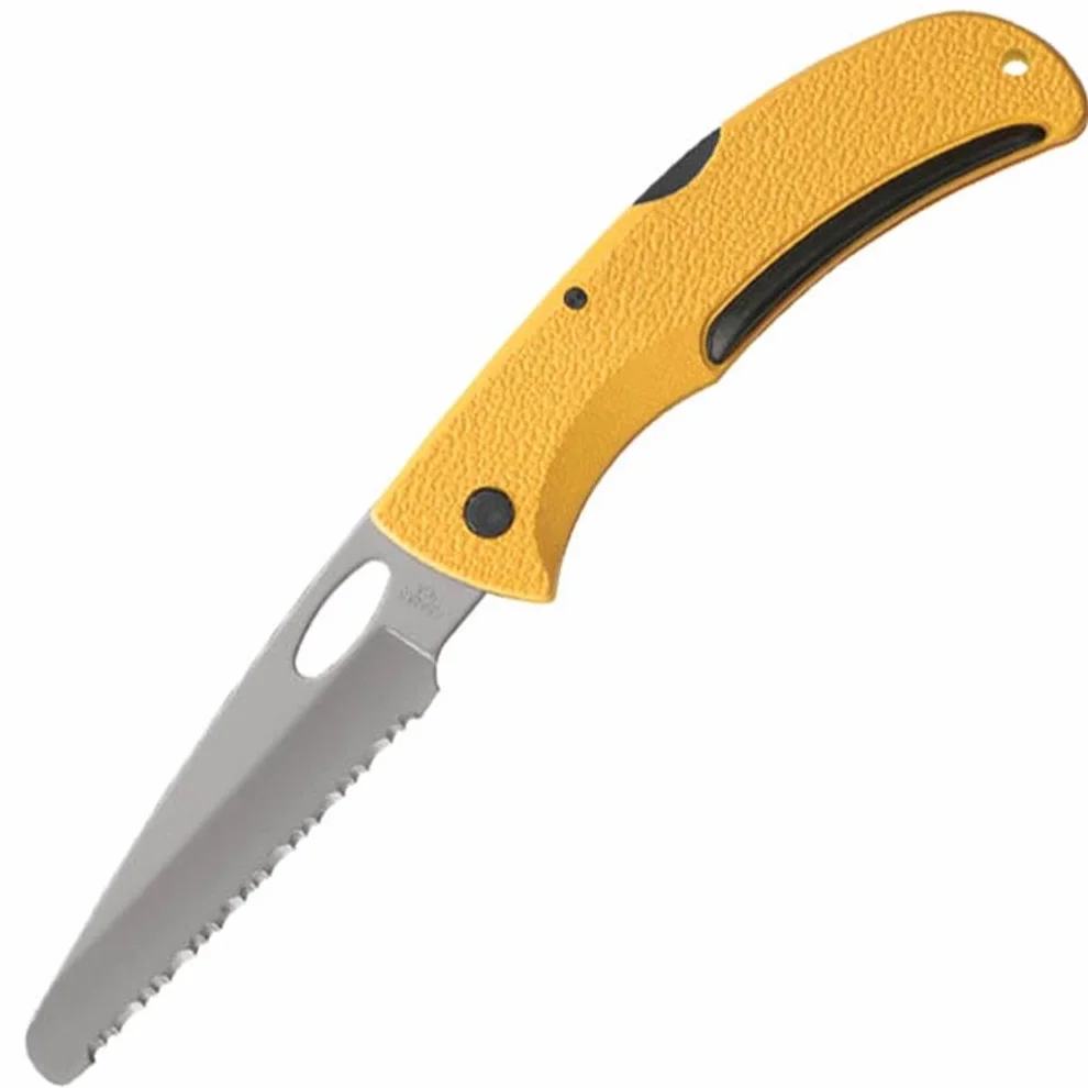 Gerber Ząbkowany nóż ratowniczy Gerber, E-Z Out Rescue, z klipsem do paska i blokadą back-lock, długość ostrza: 8,9 cm, żółty, 06971