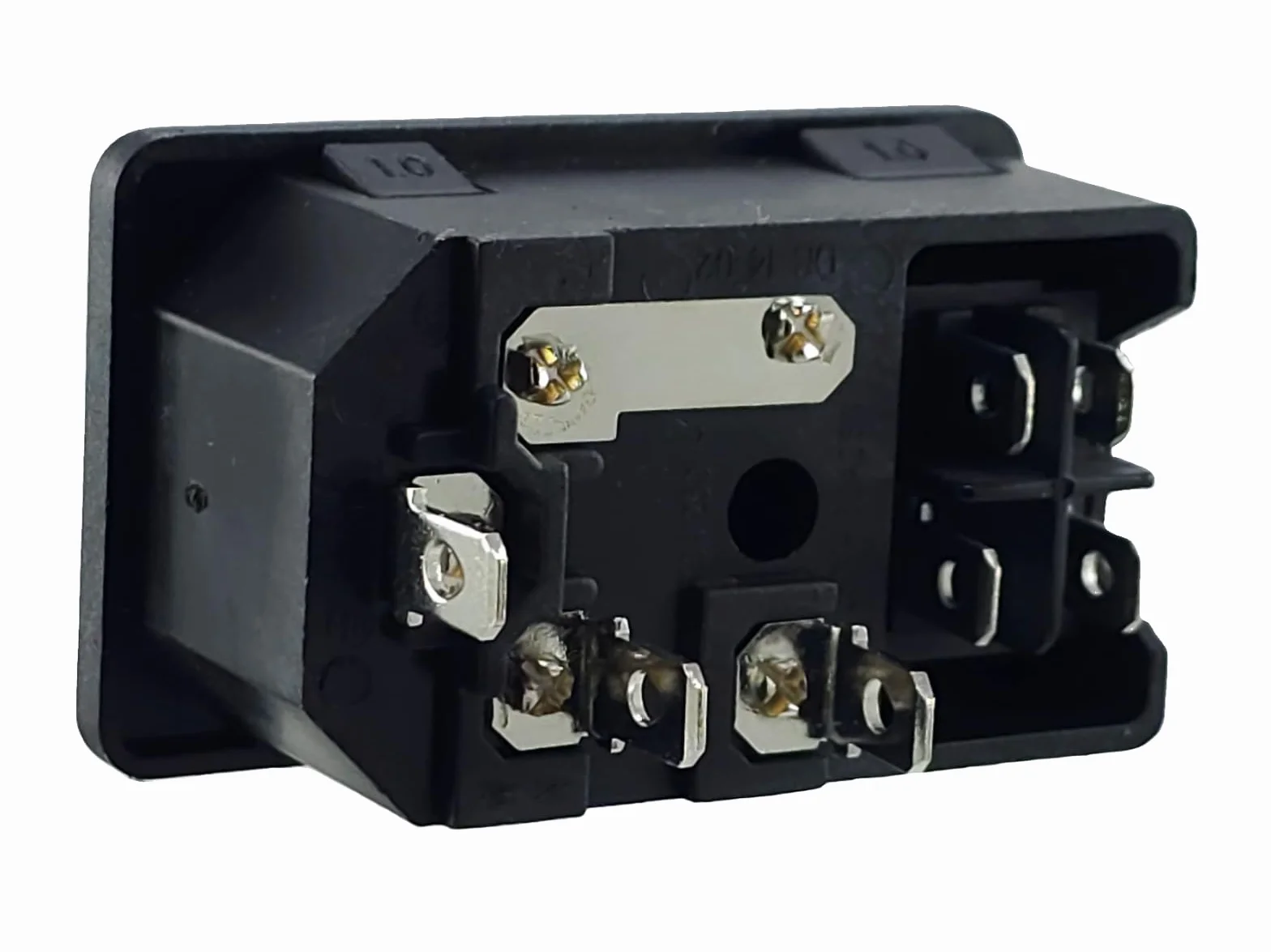 Kaltgeräte złącze wtykowe C-14 z czarnym przełącznikiem i bezpiecznikiem 10 A/250 V