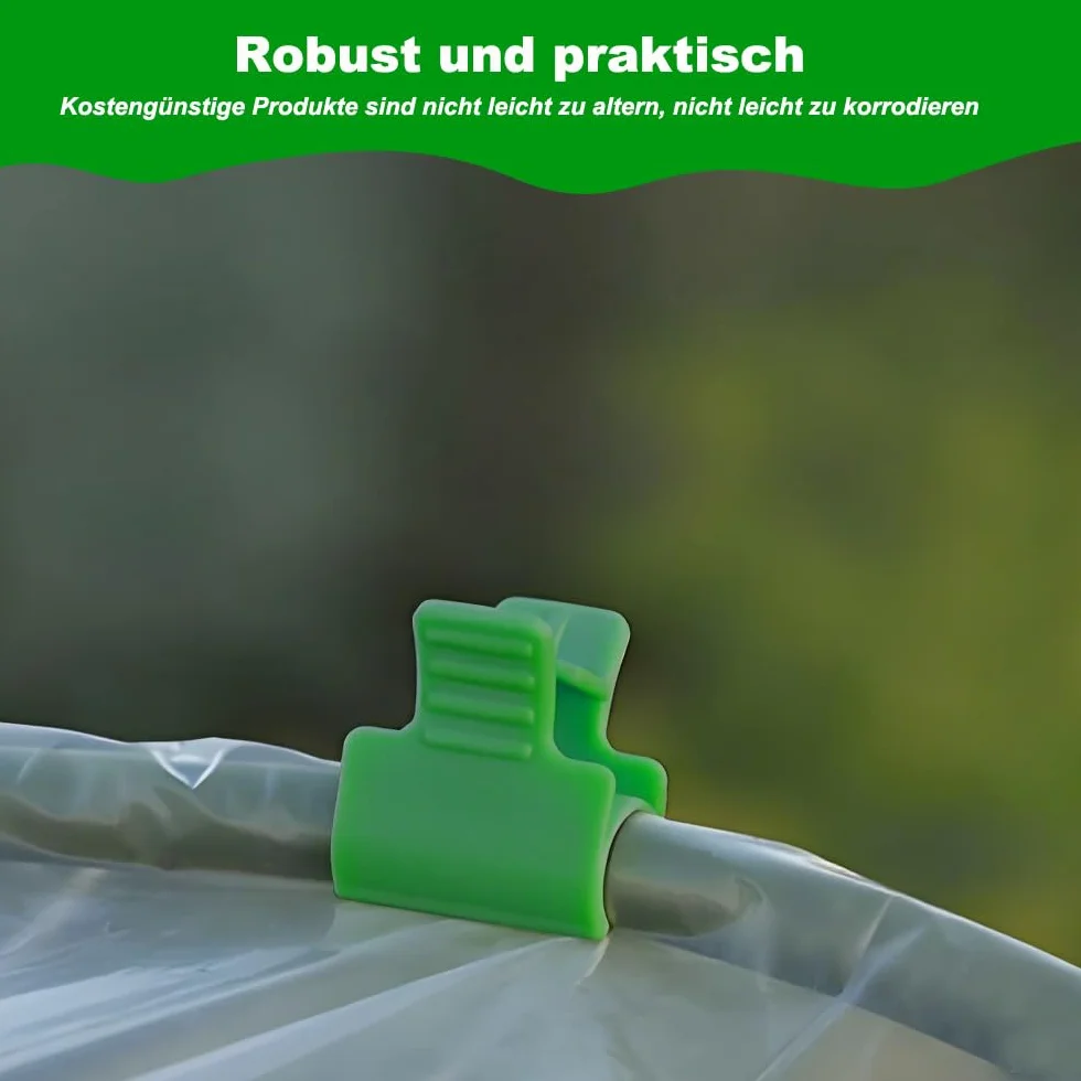 Klipsy do tuneli siatkowych, 60 sztuk, stabilne klipsy, do rury cienia ogrodowego, cieplarnianych, folia plastikowa, klipsy do osłony rzędów, siatka (11 mm)