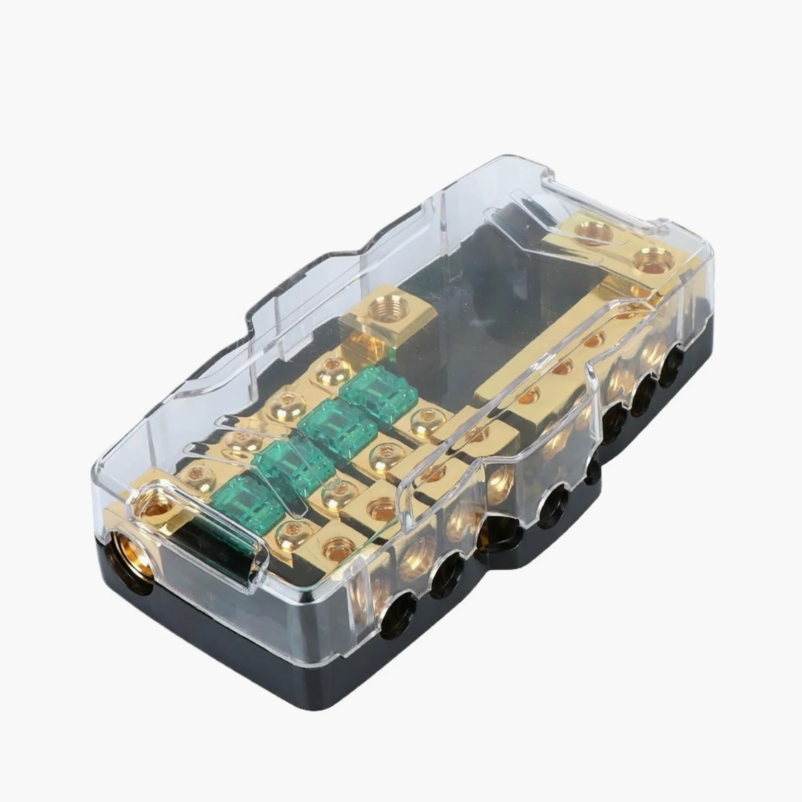 24V 12V 30A 60A bezpiecznik Blade Box rozdzielacz blokowy dystrybucja prądu stałego wskaźnik LED akcesoria do odtwarzacza samochodowego Stereo uchwyt bezpieczników(Gold)