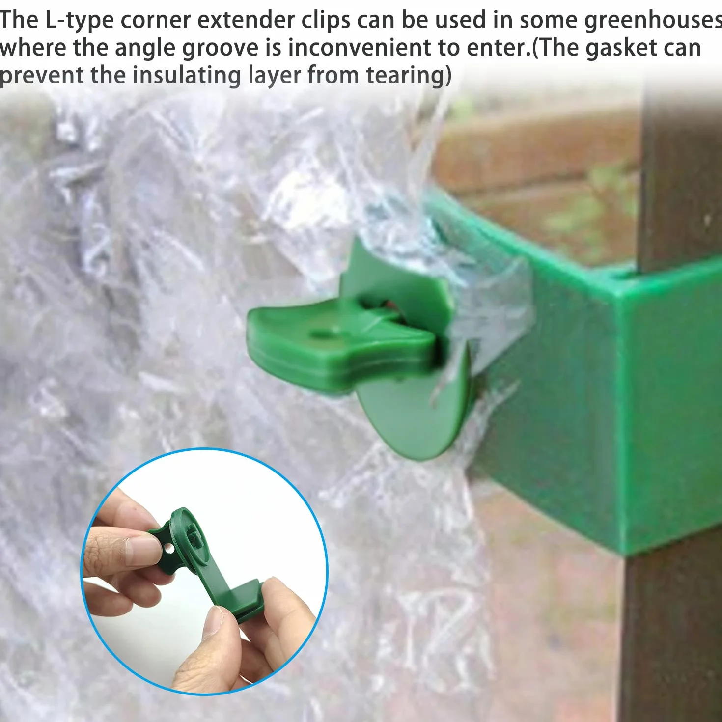300 sztuk zielonych klipsów do szklarni SHUIYUE, 100 plastikowych klipsów do szklarni, 100 podkładek, 50 klipsów narożnych do przedłużenia T, 50 klipsów narożnych do przedłużenia L, uchwyty do