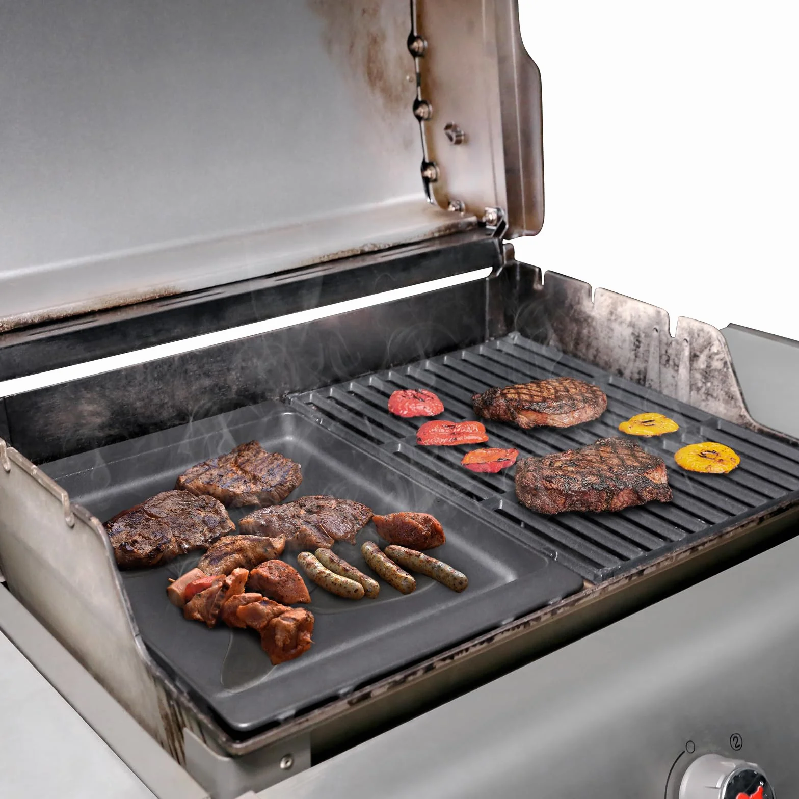 GFTIME Żeliwna płyta grillowa 44 x 30,5 cm do Weber Spirit seria 300 E-310 E-320 E-330 S-310 S-320 S-315 SP-330 SP-335 zamiennik