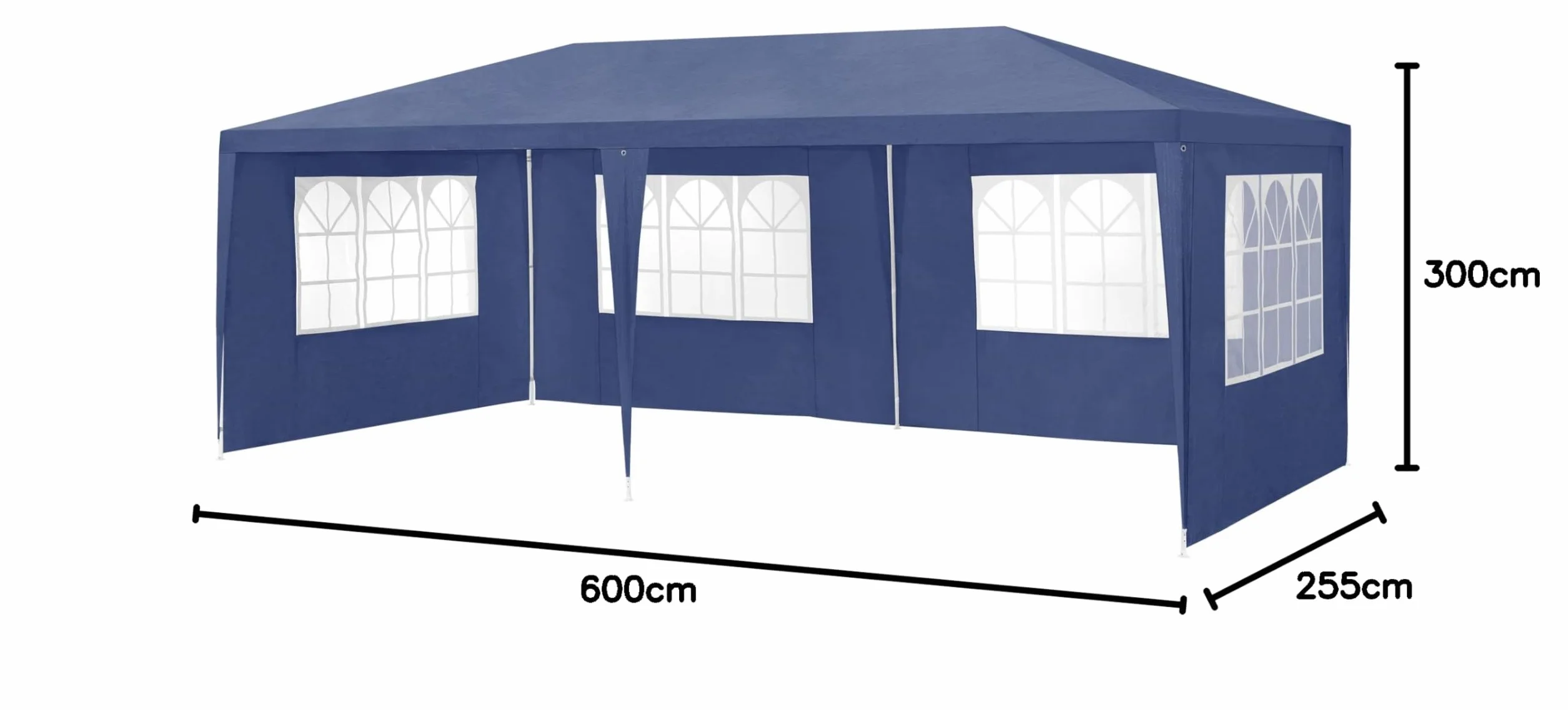 Pawilon ogrodowy, 600 x 300 x 255 cm, namiot ogrodowy, pawilon ogrodowy, namiot piwny, namiot biesiadny, ciemnoniebieski