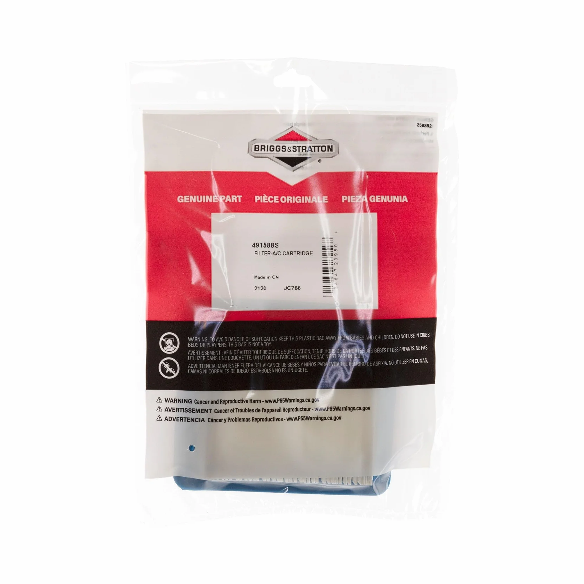 Briggs & Stratton Filtr Powietrza do Kosiarek 13.3 x 11.4 x 2 cm Niebieski Szary
