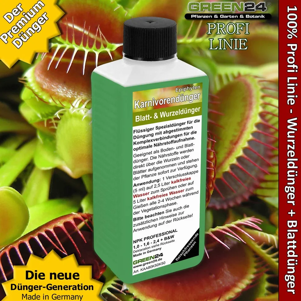 GREEN24 Nawóz do karnivoren 250 ml Specjalny Nawóz do Roślin Mięsożernych NPK