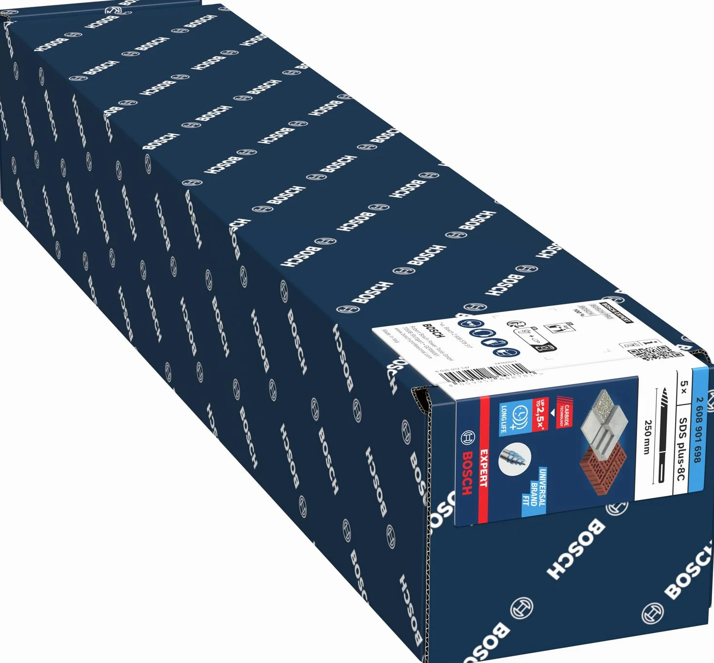 Bosch 5x Szpicak EXPERT SDS plus-8C (do Beton, Cegła, Długość 250 mm, Professional Akcesoria Młot udarowo-obrotowy)