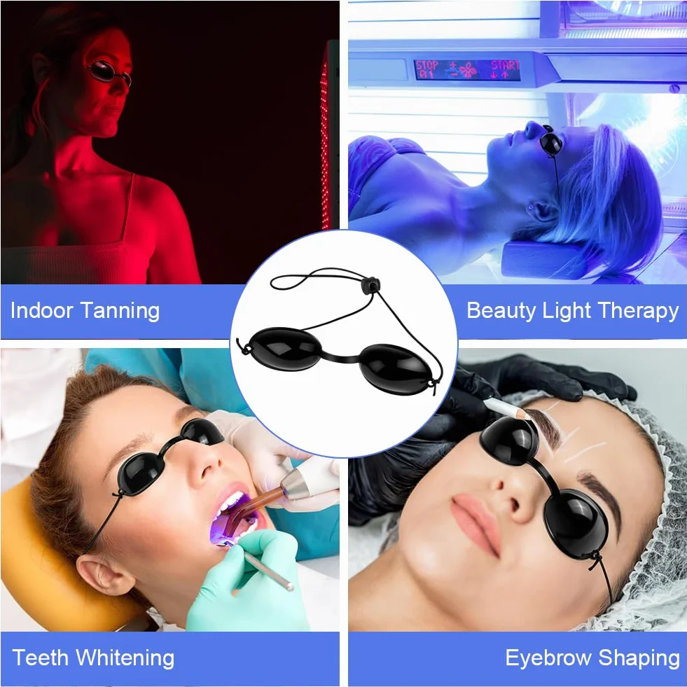 LOPHE Okulary ochronne UV do solarium, okulary do solarium z gumką, ochrona przed promieniowaniem UV Eye Protection do solarium Beauty Instrument kosmetyczny