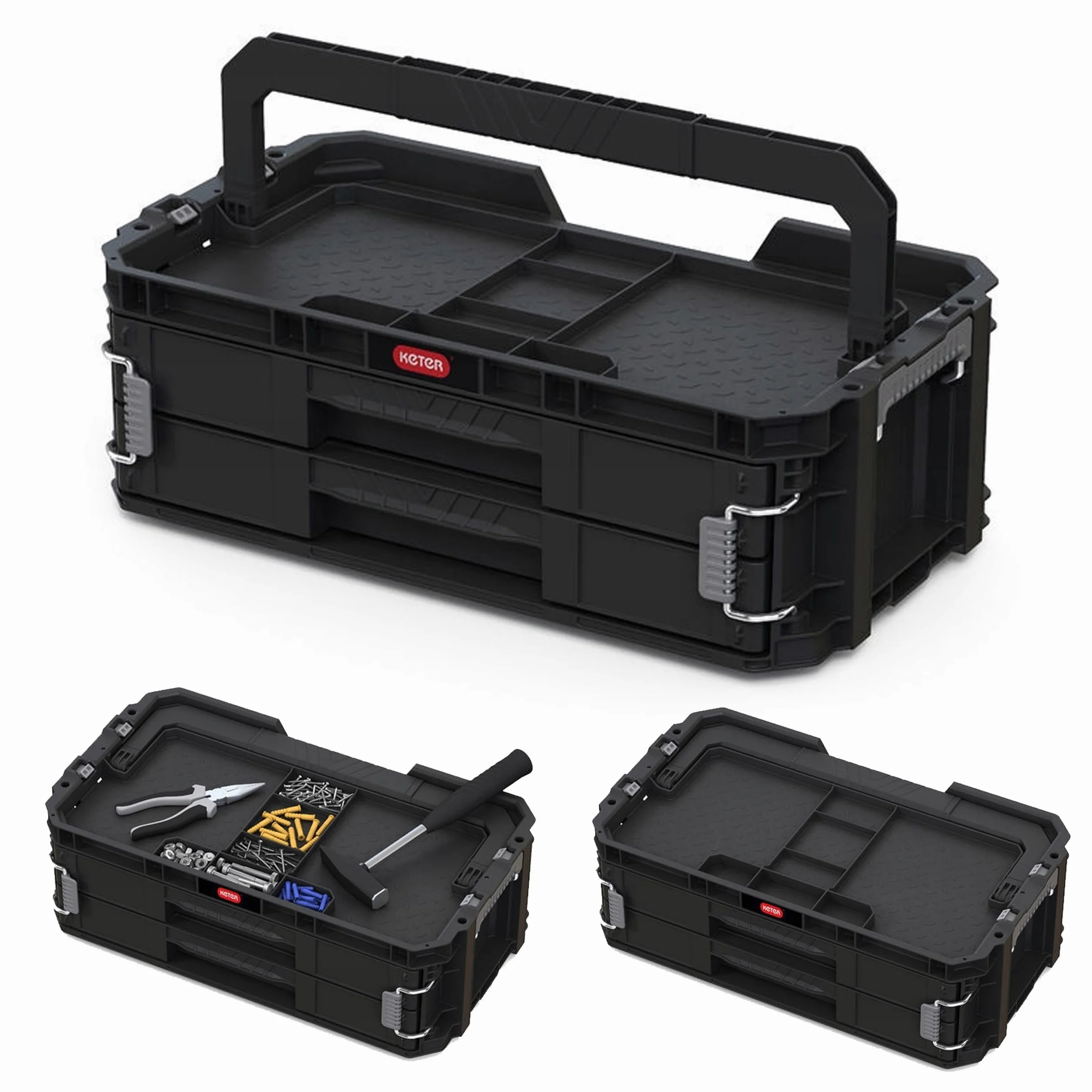 Keter Skrzynka Organizer Connect z 2 Szufladami