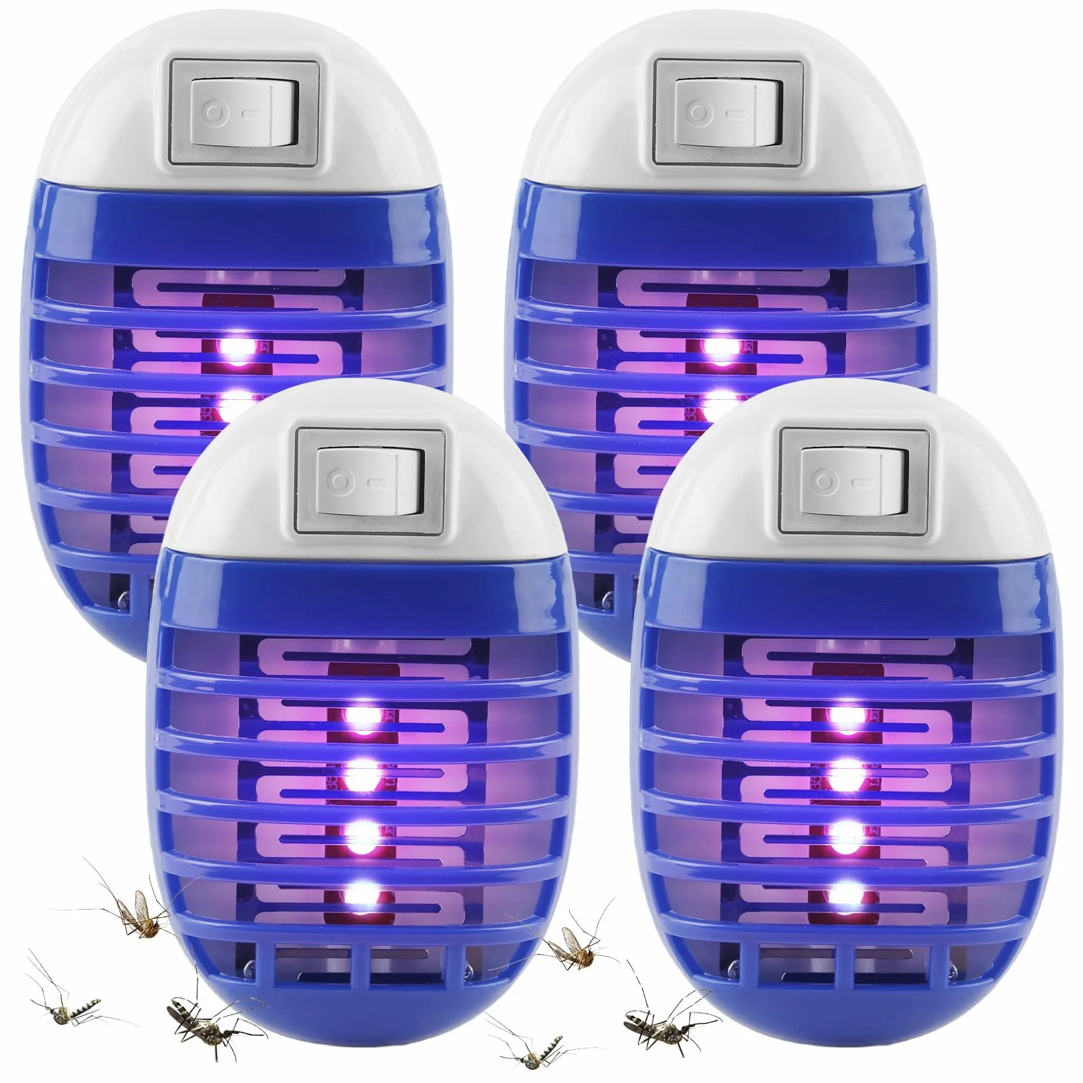 Lampa na komary elektryczna pułapka na owady 4 sztuki do wnętrz sypialni kuchni