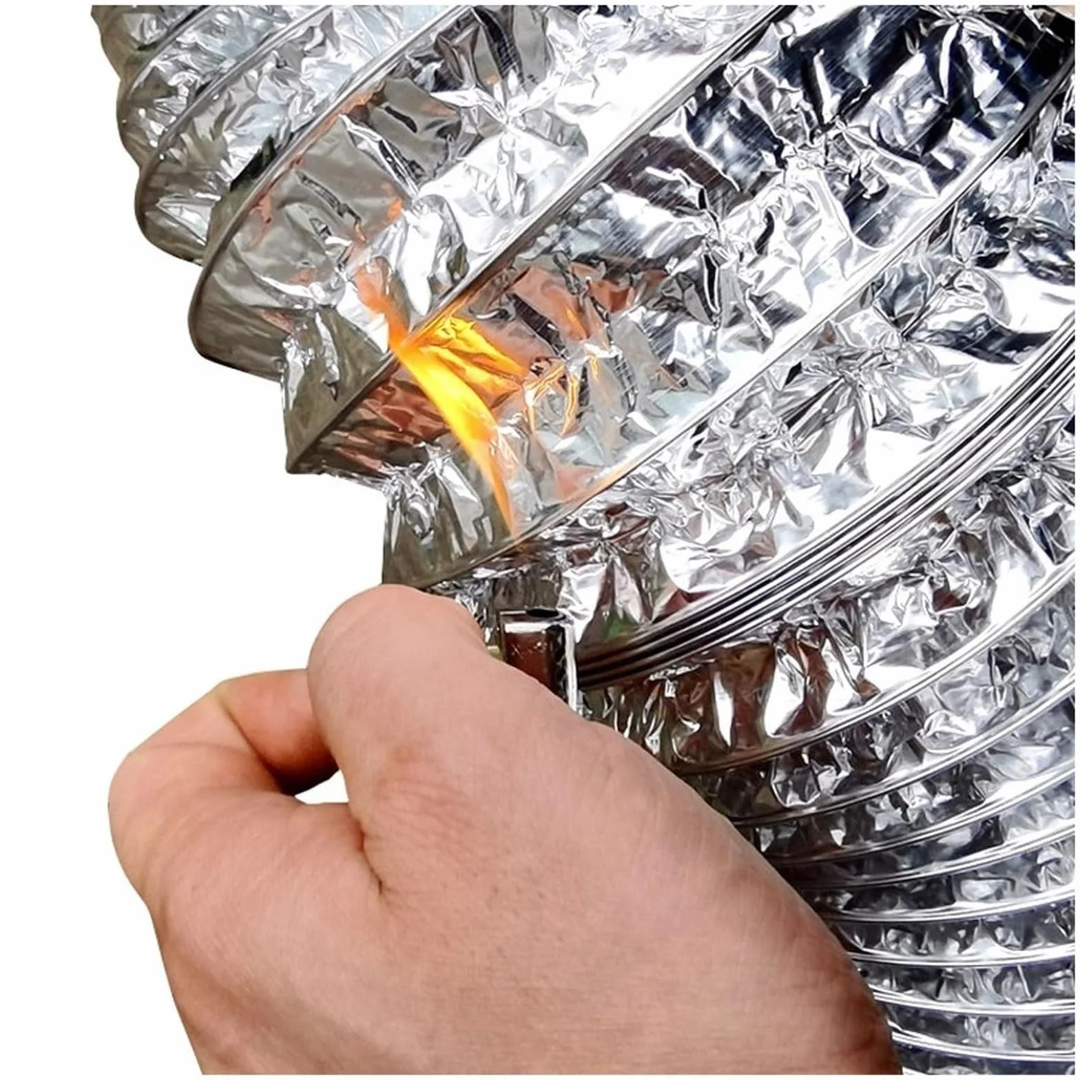 Elastyczne przewody aluminiowe, Kanał aluminiowy Ø 80-200 mm W zestawie 2 opaski zaciskowe i 1 taśma aluminiowa(1.5m,110mm)