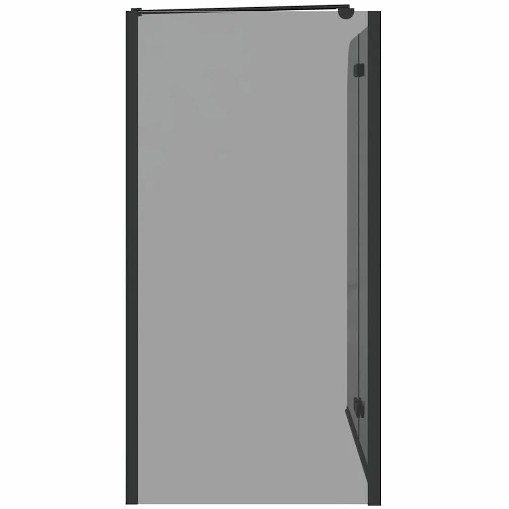 Parasol łazienkowy czarny ze szkła bezpiecznego i aluminium 6 mm, 120 x 68 x 130 cm, regulowana szerokość, obrotowy, składany, do wanny, wnęki, ochrony przed pryskaniem i łazienki