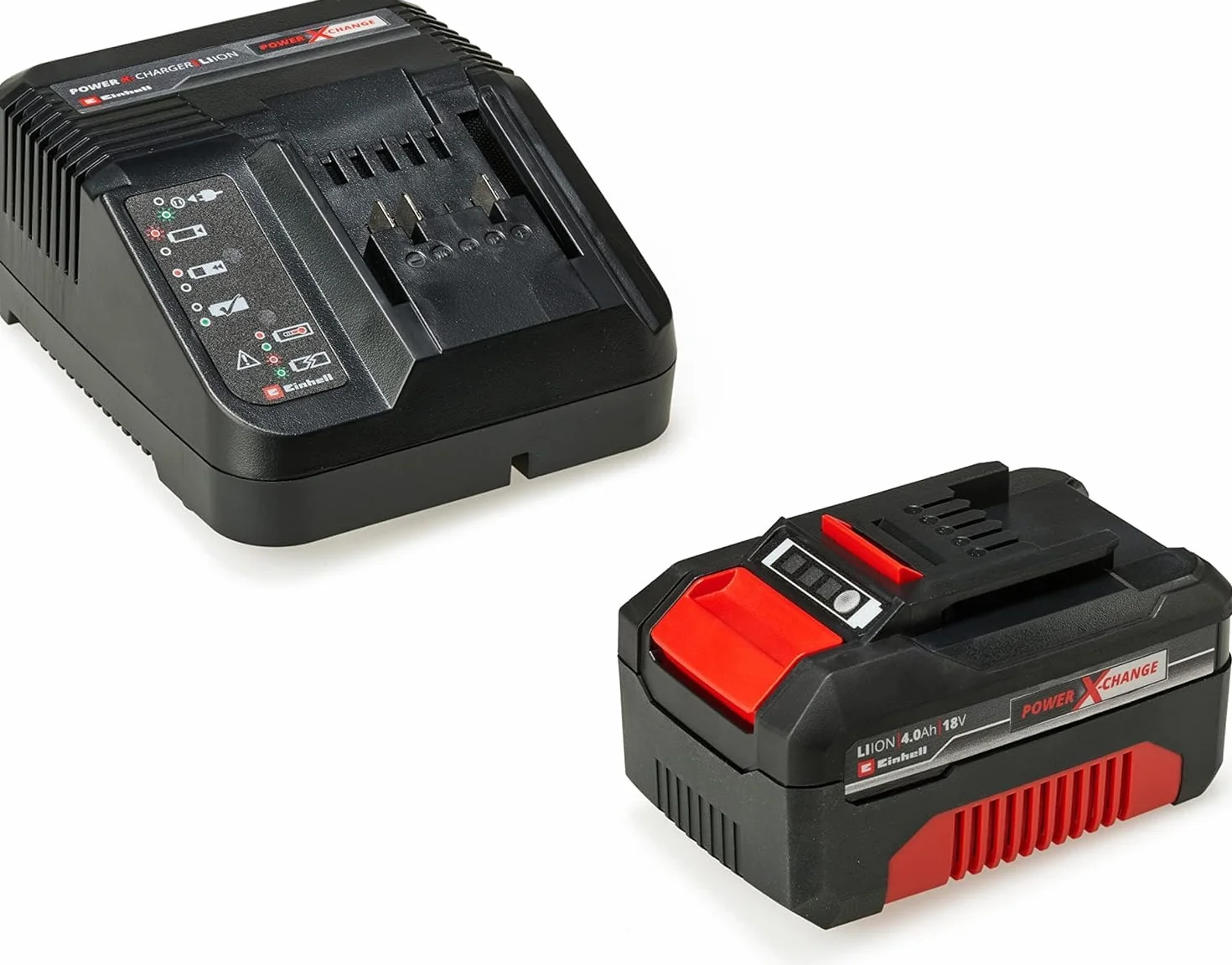 Einhell Akumulatorowa piła szablasta TE-AP 18 Li Solo Power X-Change & Einhell Power X-Change Akumulator z Ładowarką, Czarny/Czerwony, ‎