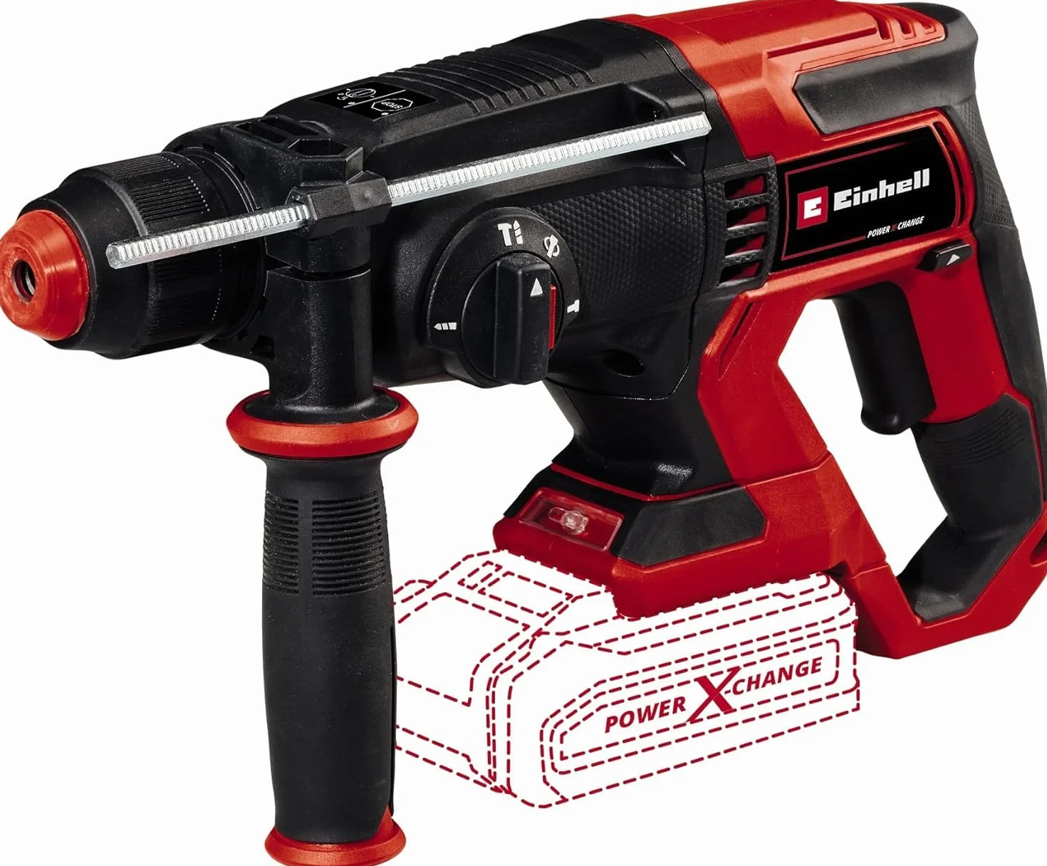 Einhell Akumulatorowy młot udarowo-obrotowy TE-HD 18/20 Li-Solo Power X-Change 18 V, 1,8 J, & kwb 240290 SDS-Plus zestaw dłut, 12-częściowy zestaw wierteł do kamienia i betonu