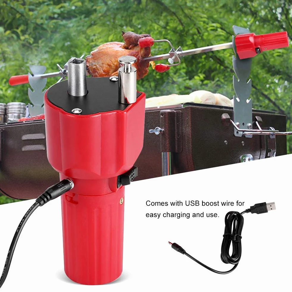 ANGGREK Grill wirnik silnik grill uchwyt do pieczenia akcesoria USB