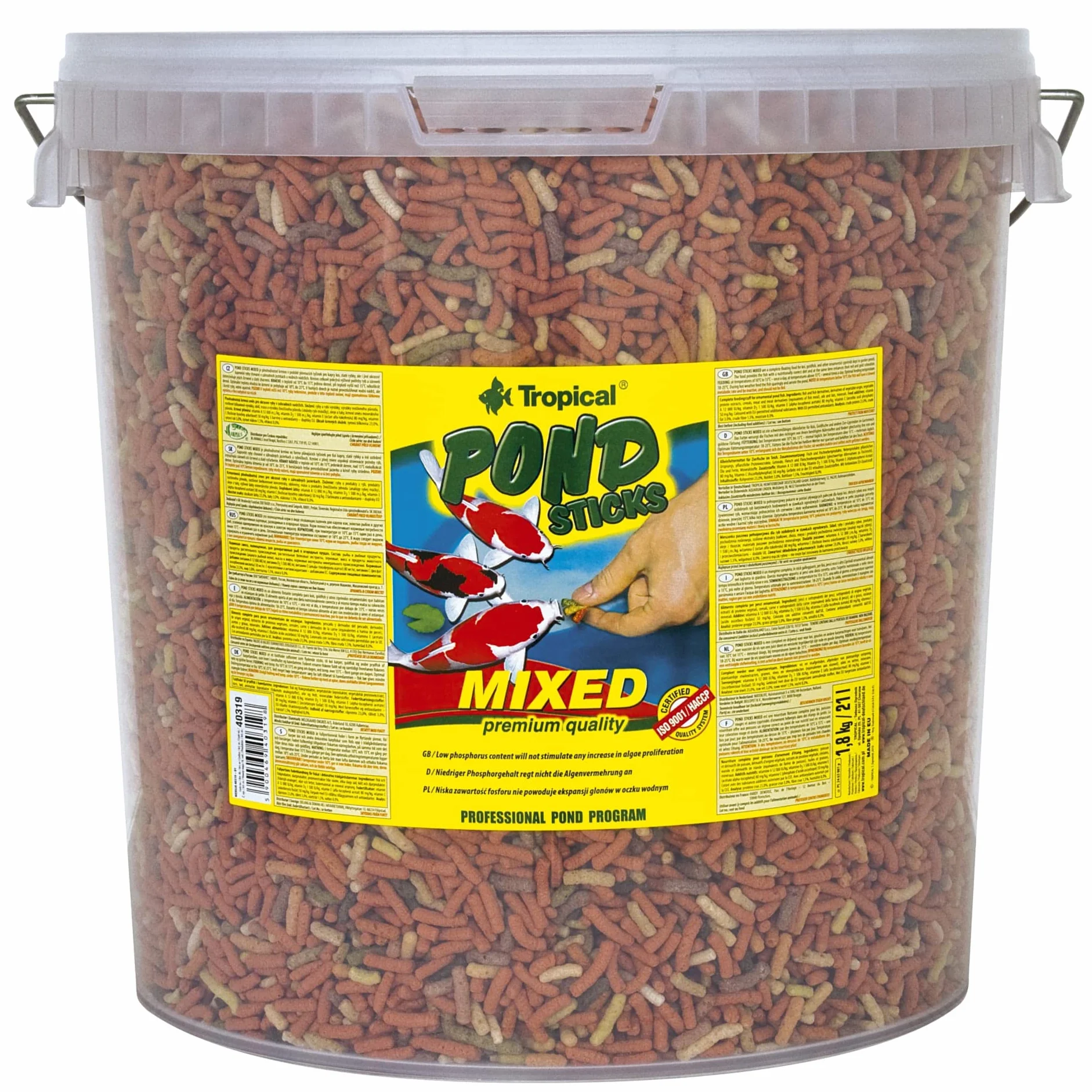 Tropical POND STICKS MIXED Wieloskładnikowy pokarm pływające pałeczki 21L 1,6kg