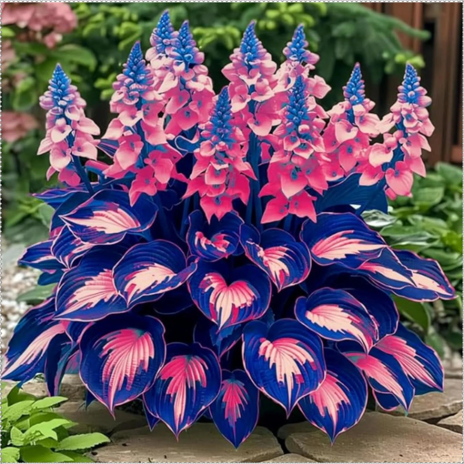 Wieloletnia hosta Midnight Blue - odporna na cień bylina, idealna do granic ogrodowych i kształtowania krajobrazu, bogate liście - 3 cebulki-F