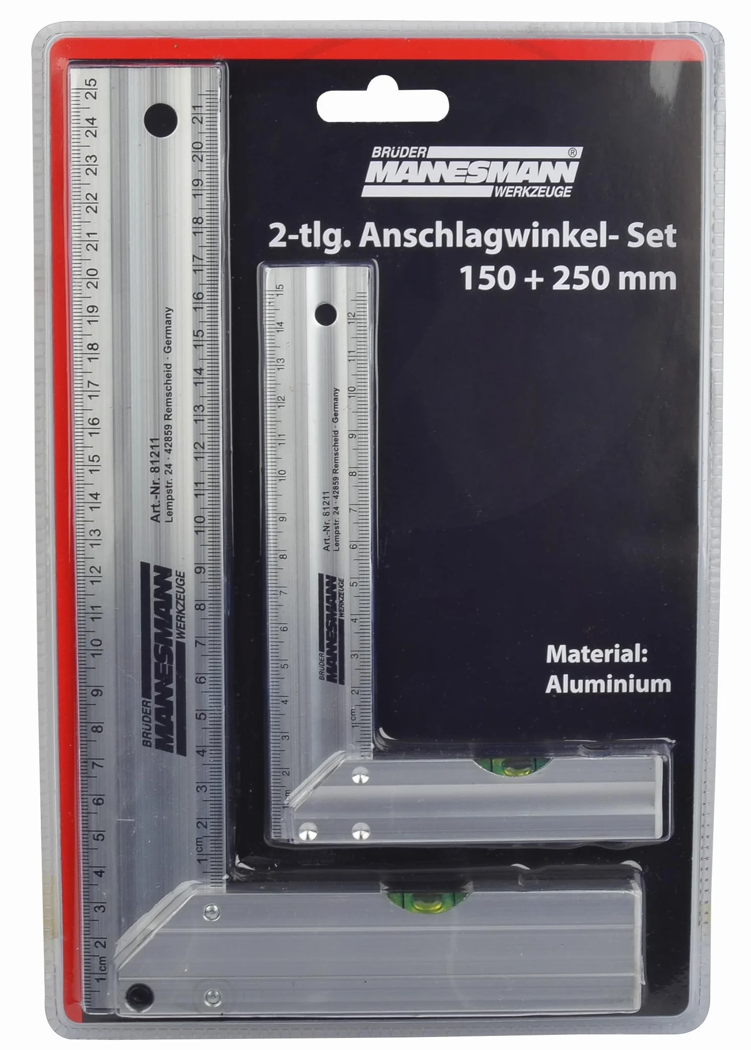 Brüder Mannesmann M81211 2-częściowy zestaw kątowników