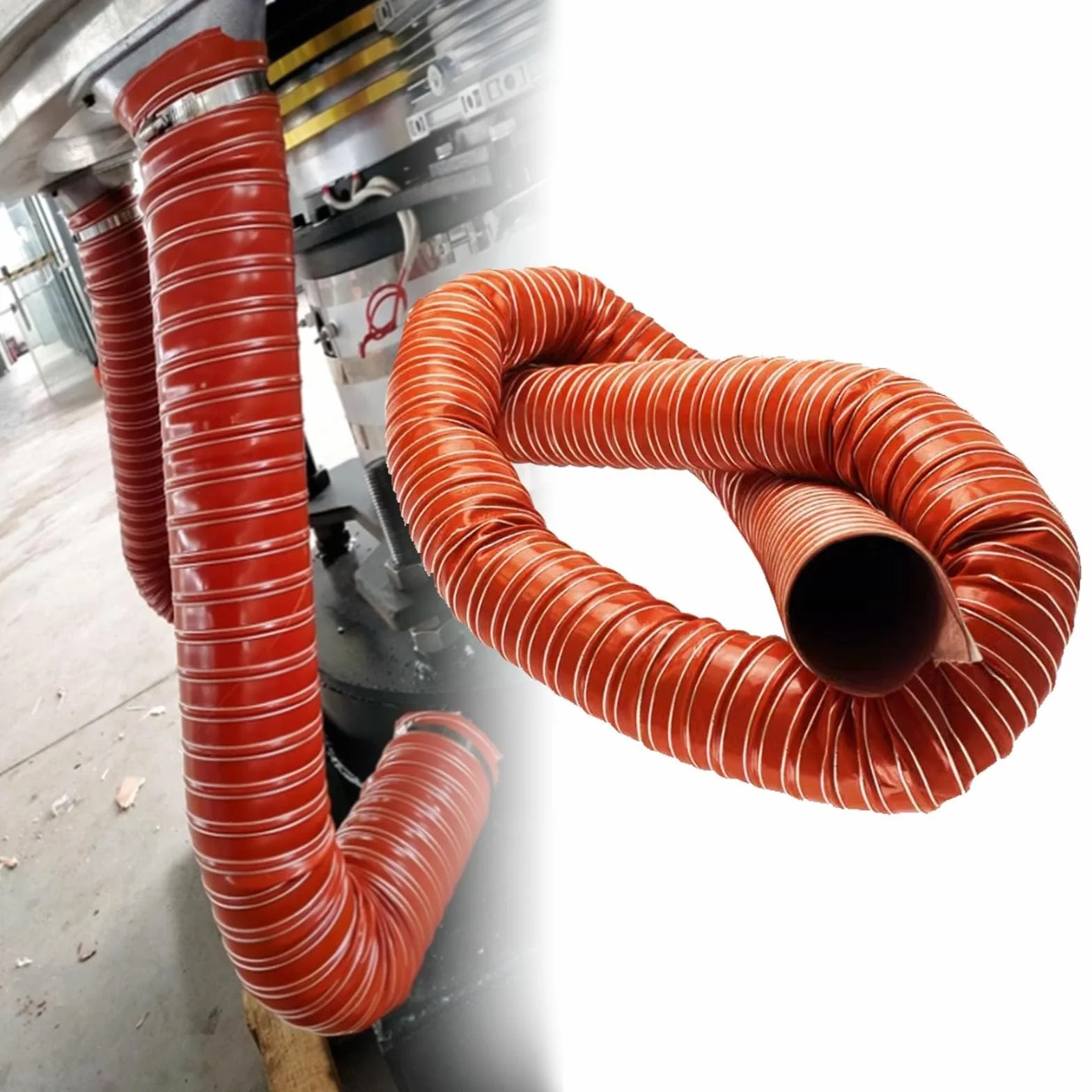 Gruby elastyczny przewód 32 mm, odpowiedni do systemów HVAC, ognioodporna elastyczna rura wentylacyjna z 2 opaskami zaciskowymi, odpowiednia do okapów kuchennych, rur spustowych do suszenia